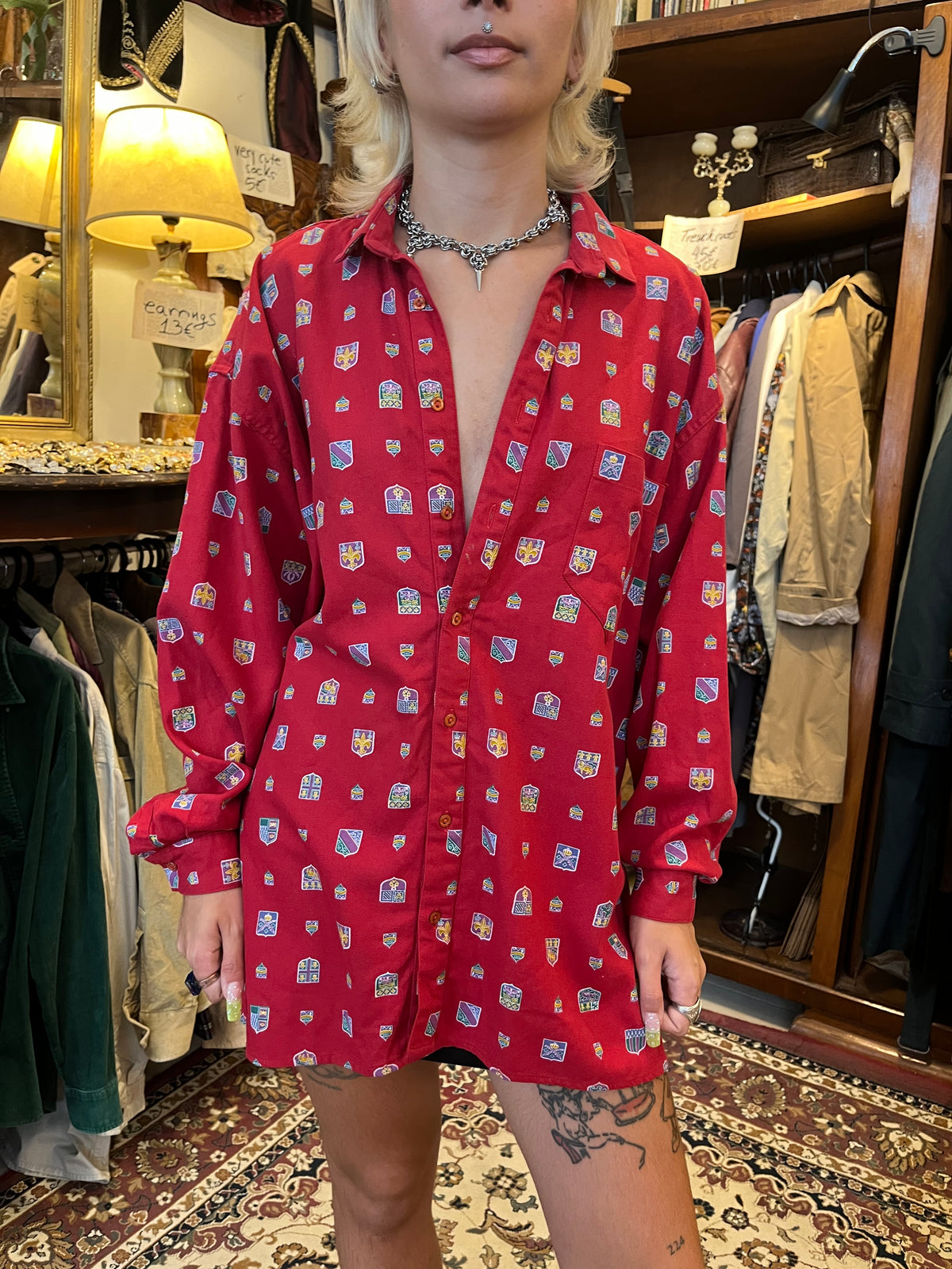Vintage button patterned shirt