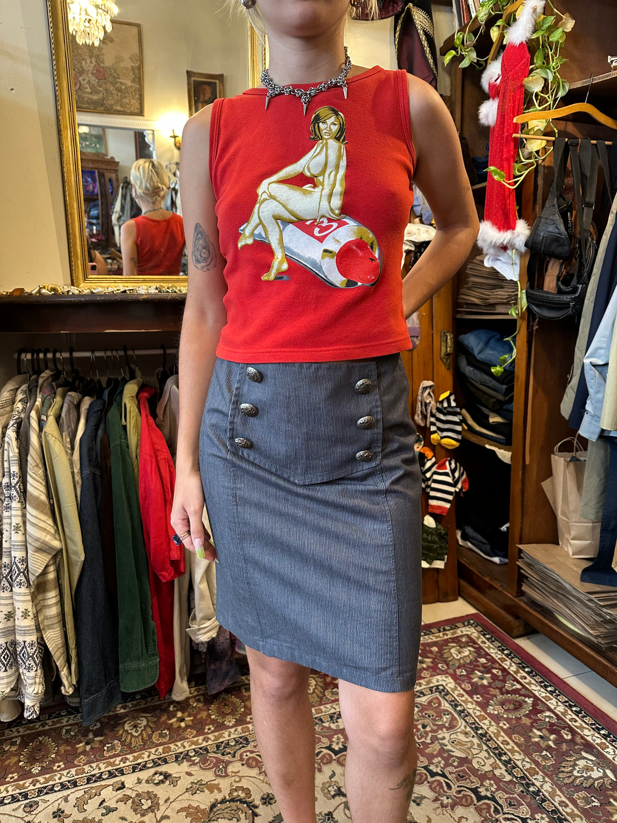 Vintage grey Office Skirt