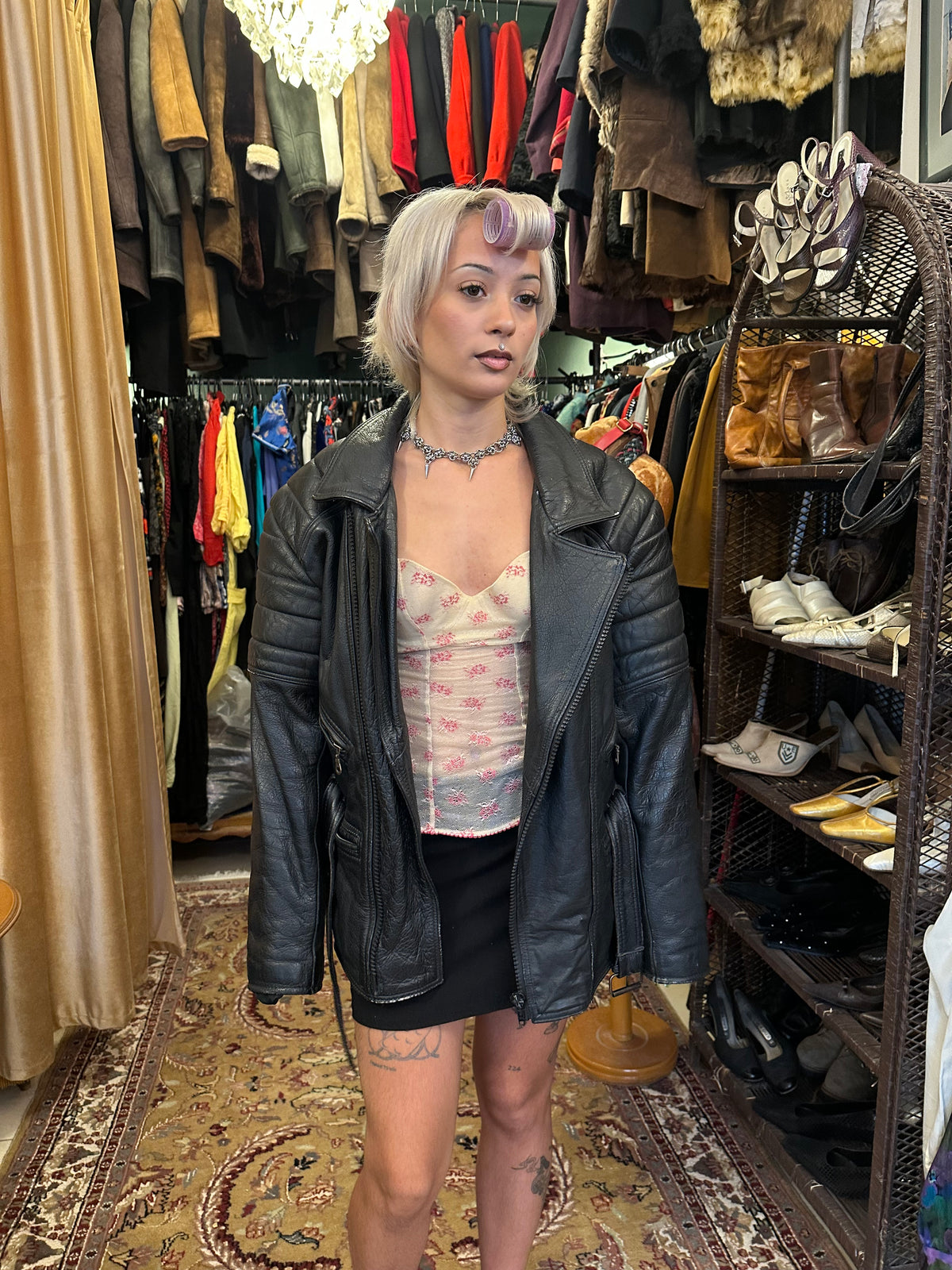 Vintage Leather Biker Jacket