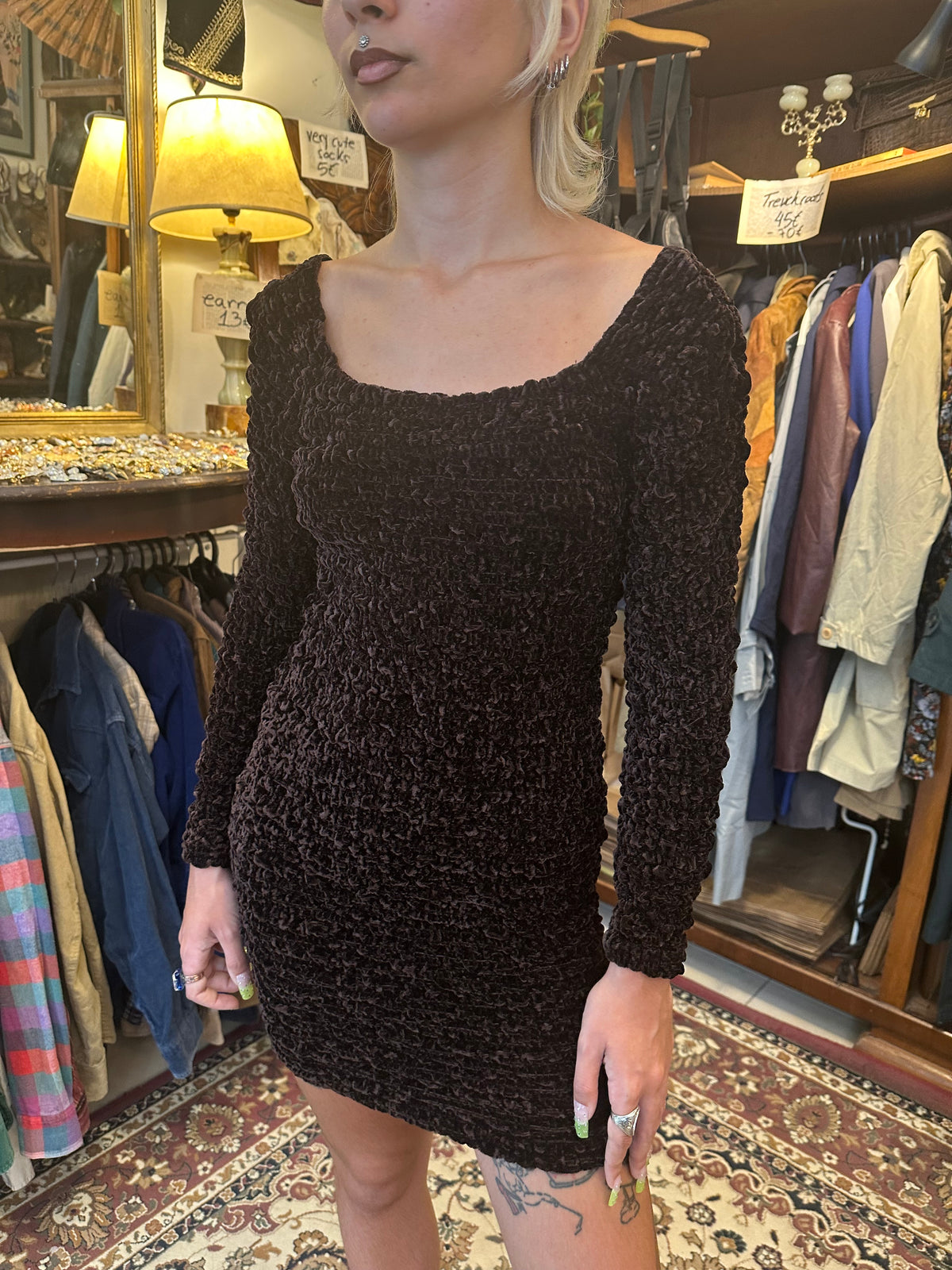 Vintage brown midi dress