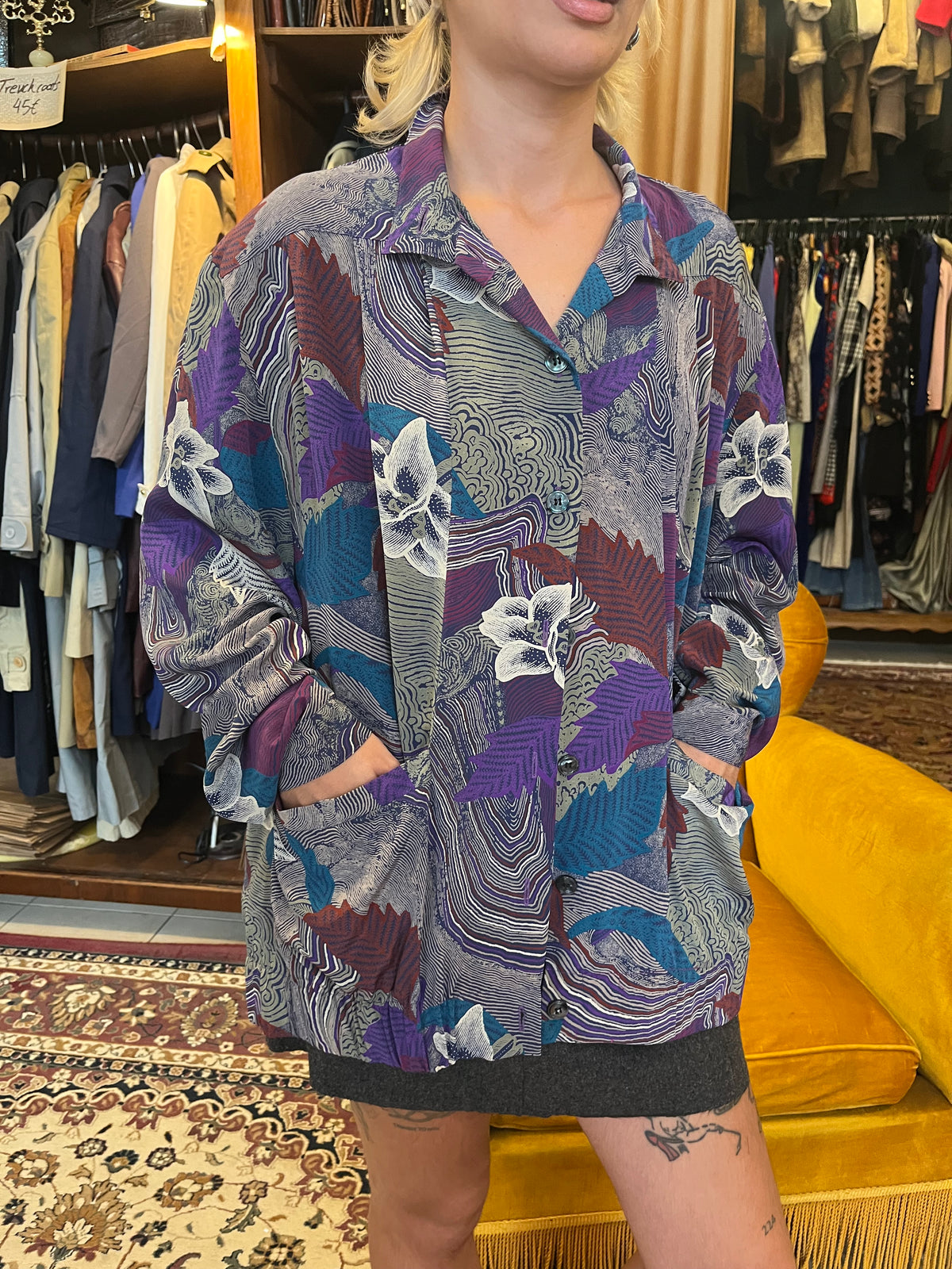 Vintage button up patterned shirt