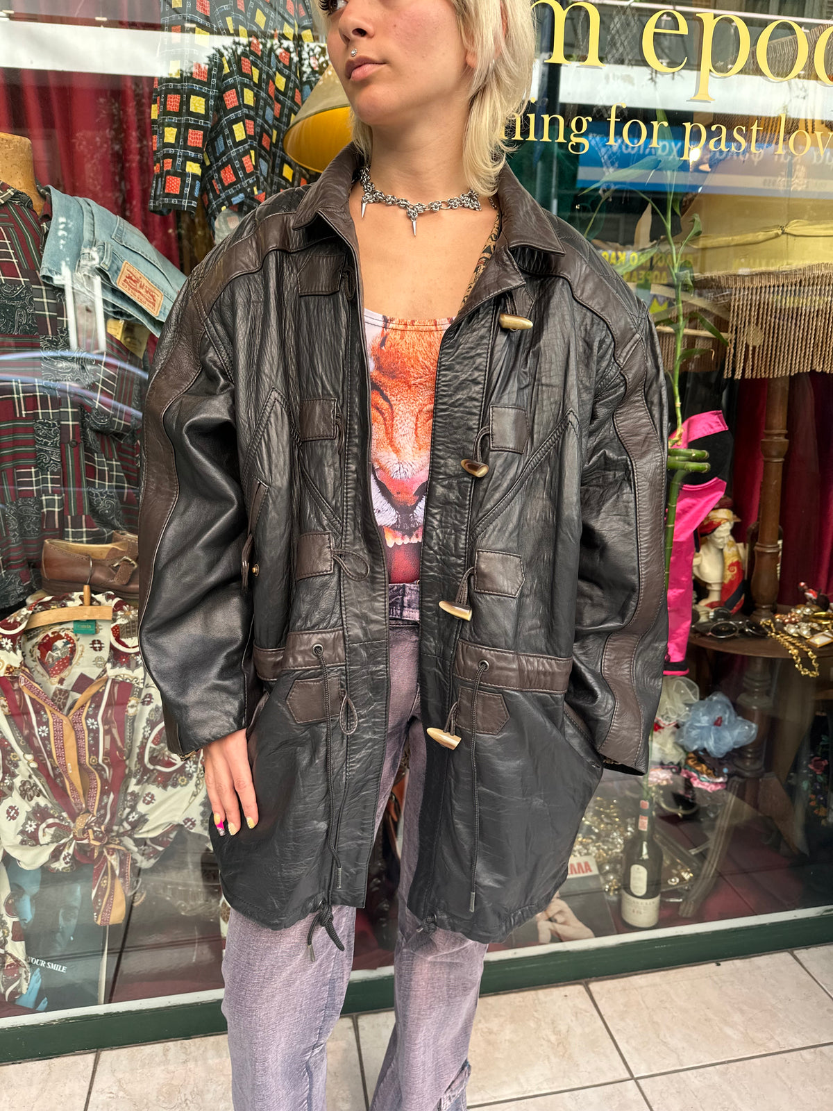 Vintage Brown Leather Jacket