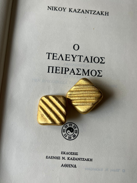 Vintage clip on ancient Greek style earrings