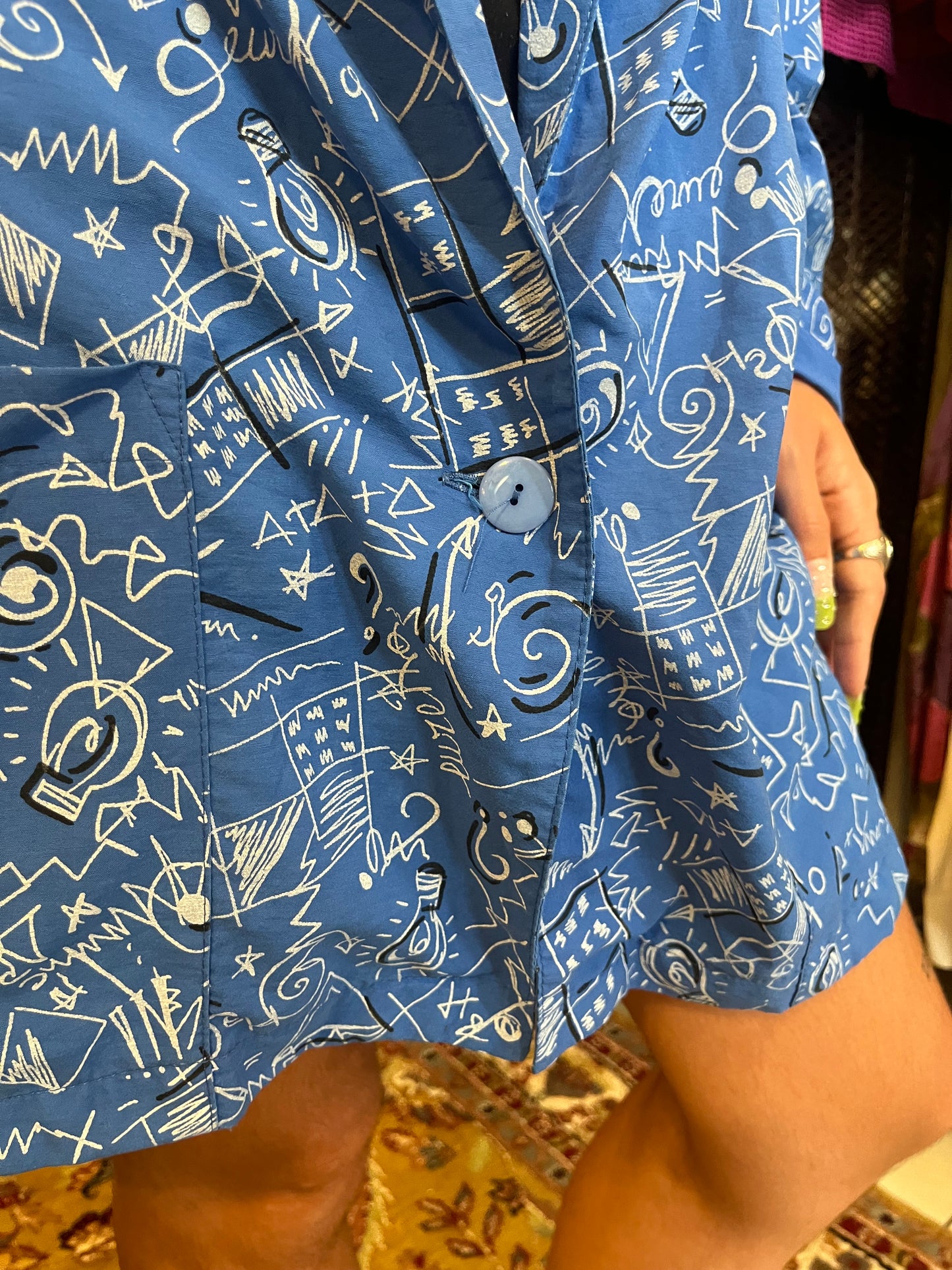 One button patterned Kimono /blazer