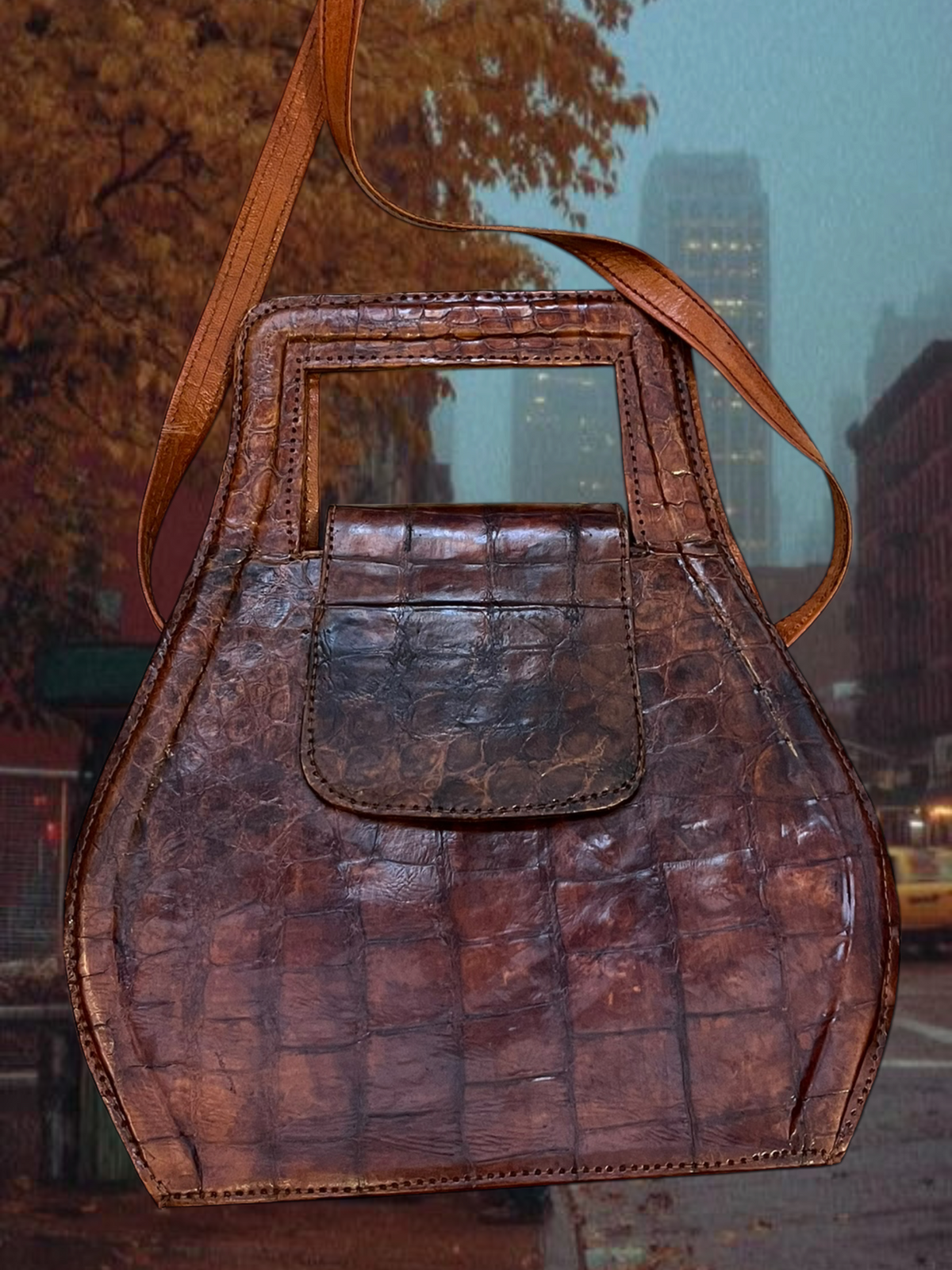 Unique vintage leather hand bag