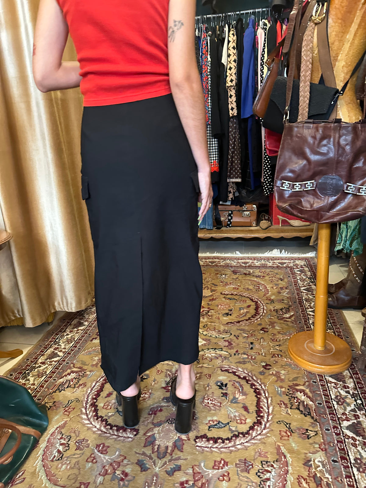 Vintage Black Maxi Skirt