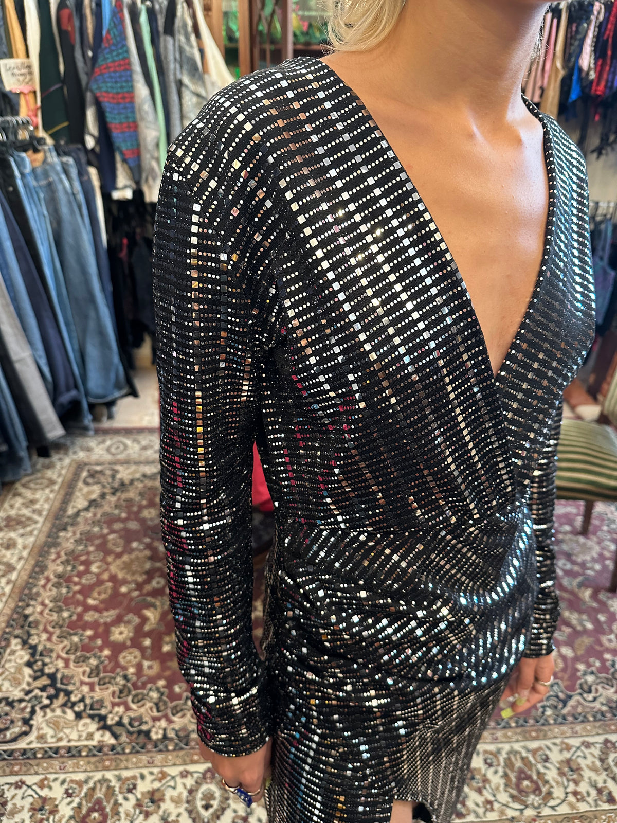Metallic iconic midi dress