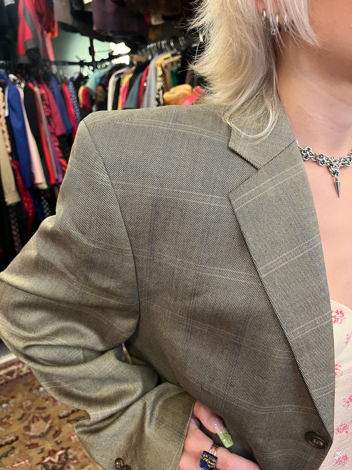 90s plaid blazer