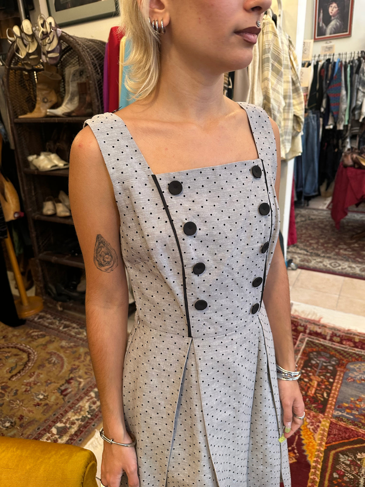 Vintage Grey Midi Dress