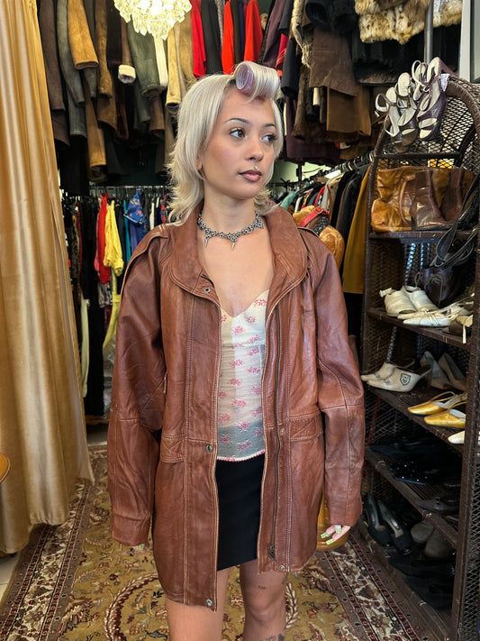 Brown Leather Jacket Vintage
