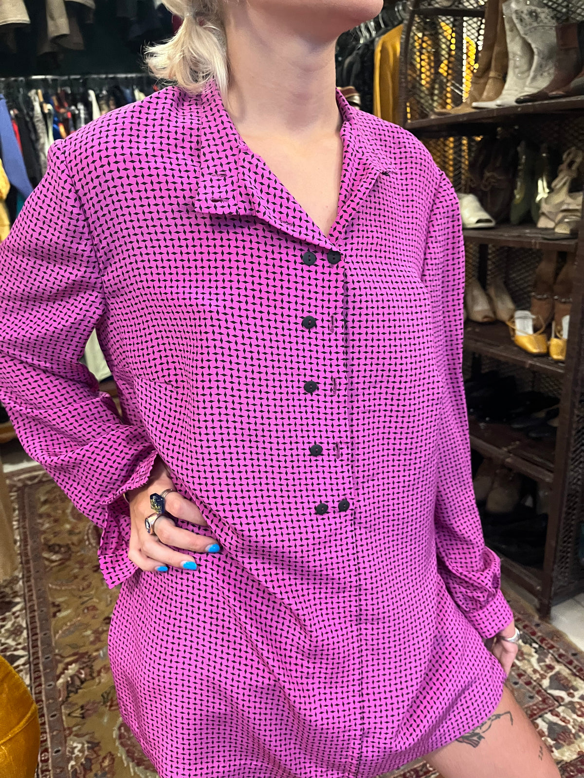 Fuchsia Patterned Shirt