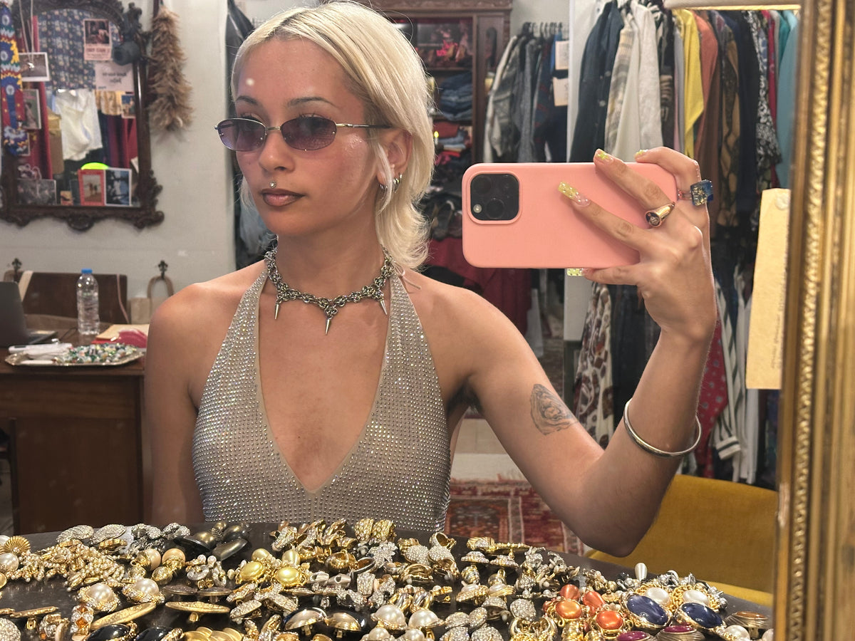 Vintage Rimless Purple Sunglasses