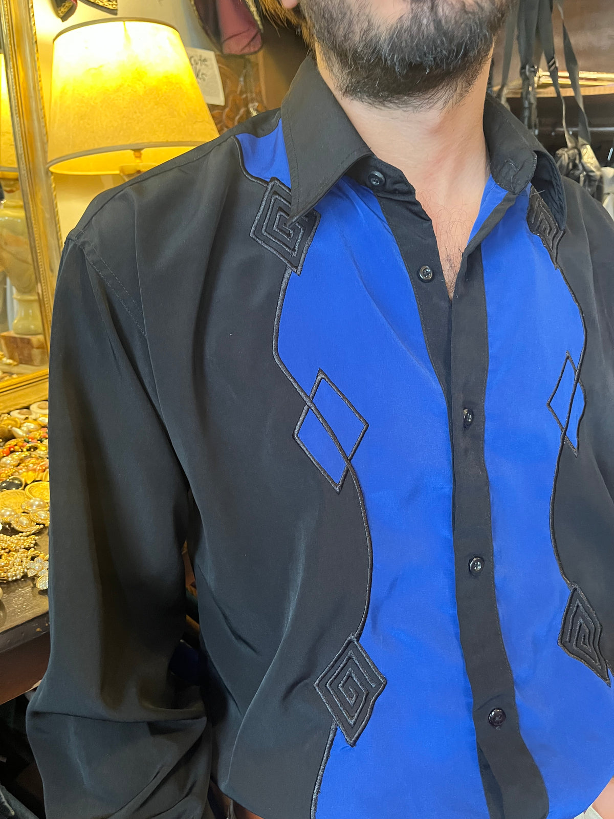 Vintage button up funky shirt