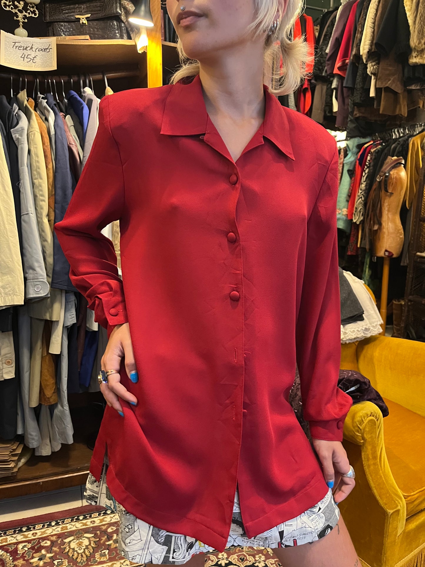 Wine Red Vintage Shirt