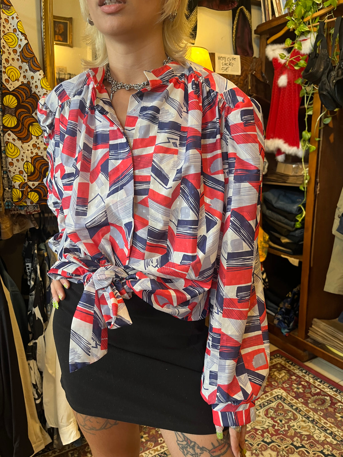 Vintage button up funky shirt