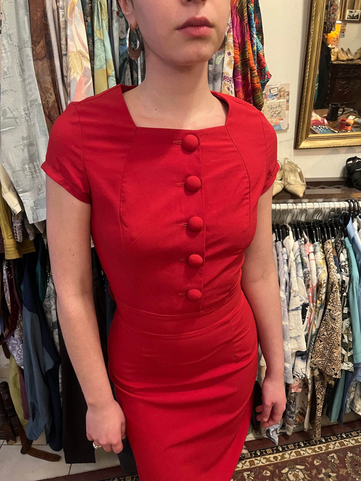 XS small button dress