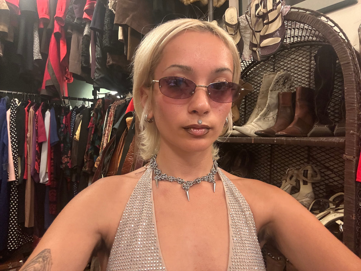 Vintage Rimless Purple Sunglasses