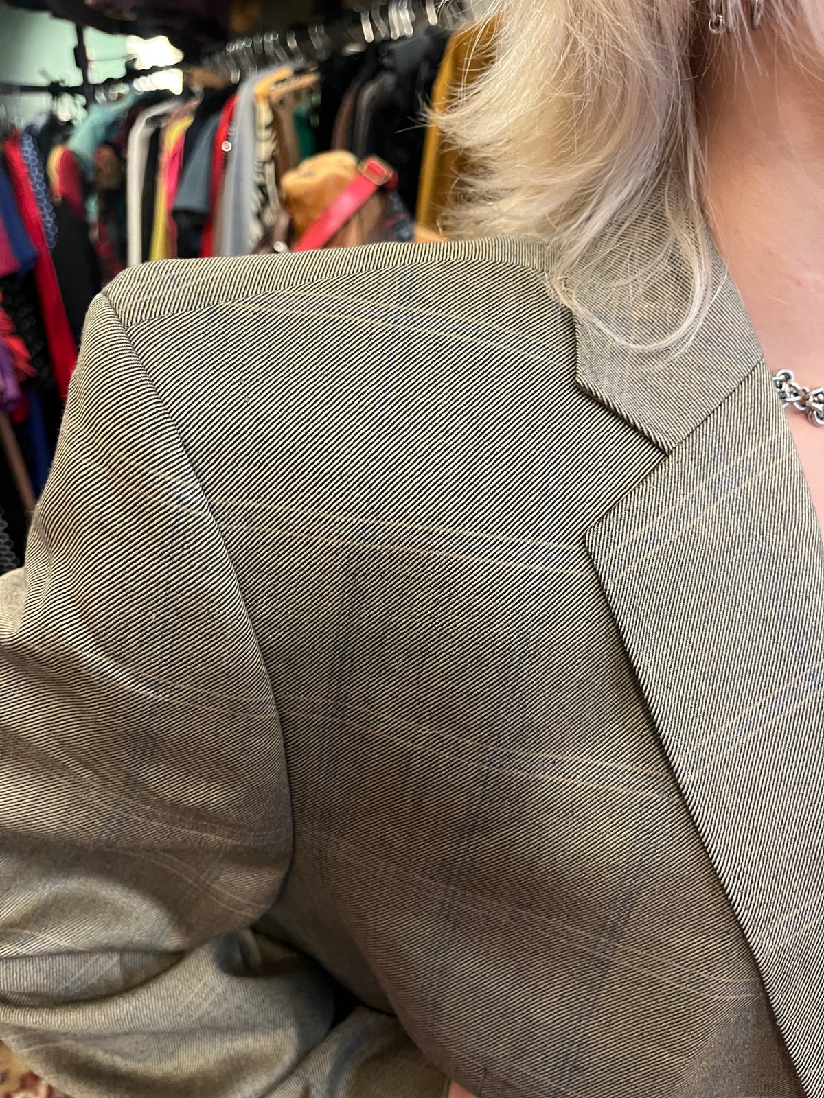 90s plaid blazer