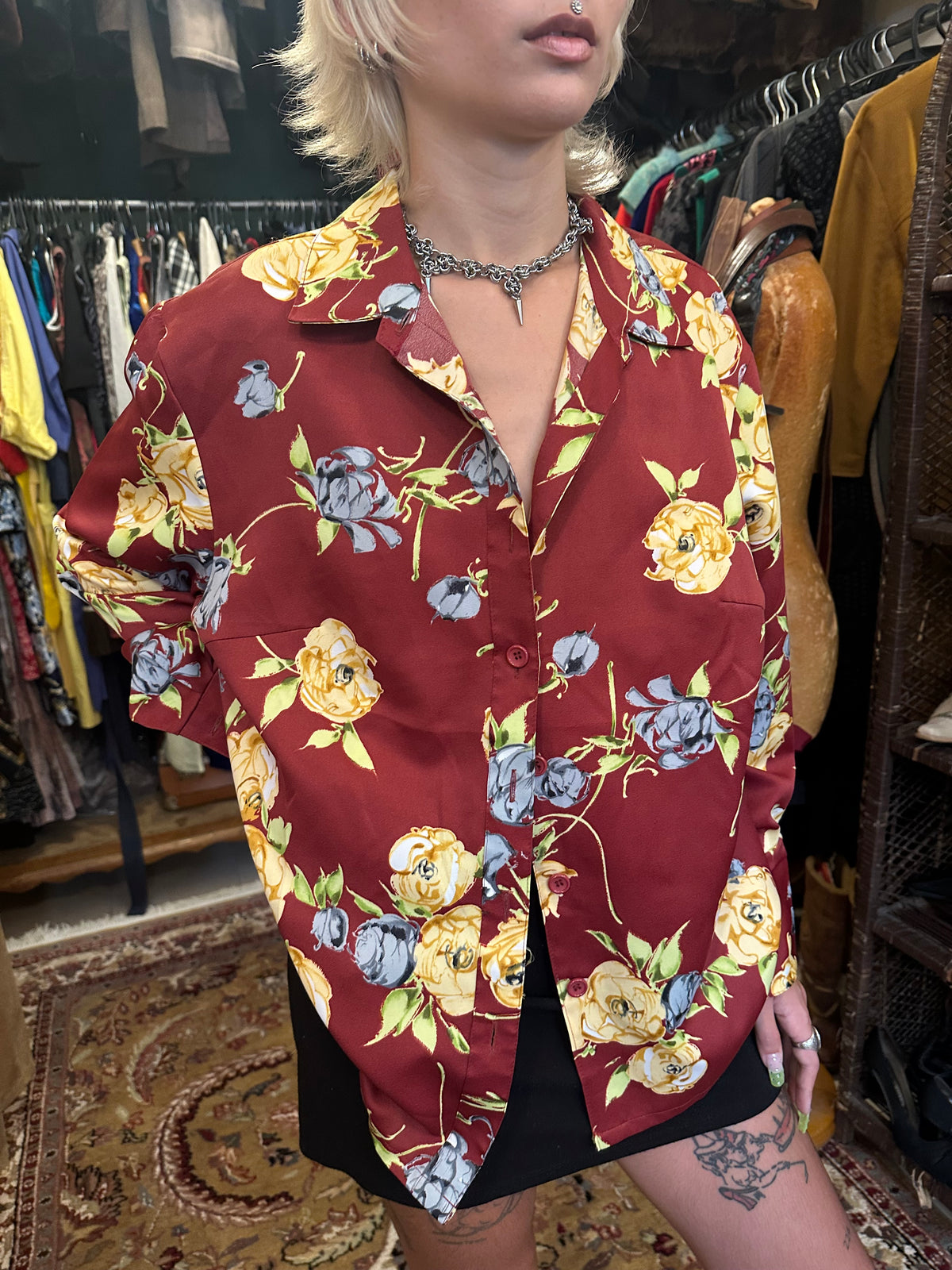 Vintage Floral Print Shirt