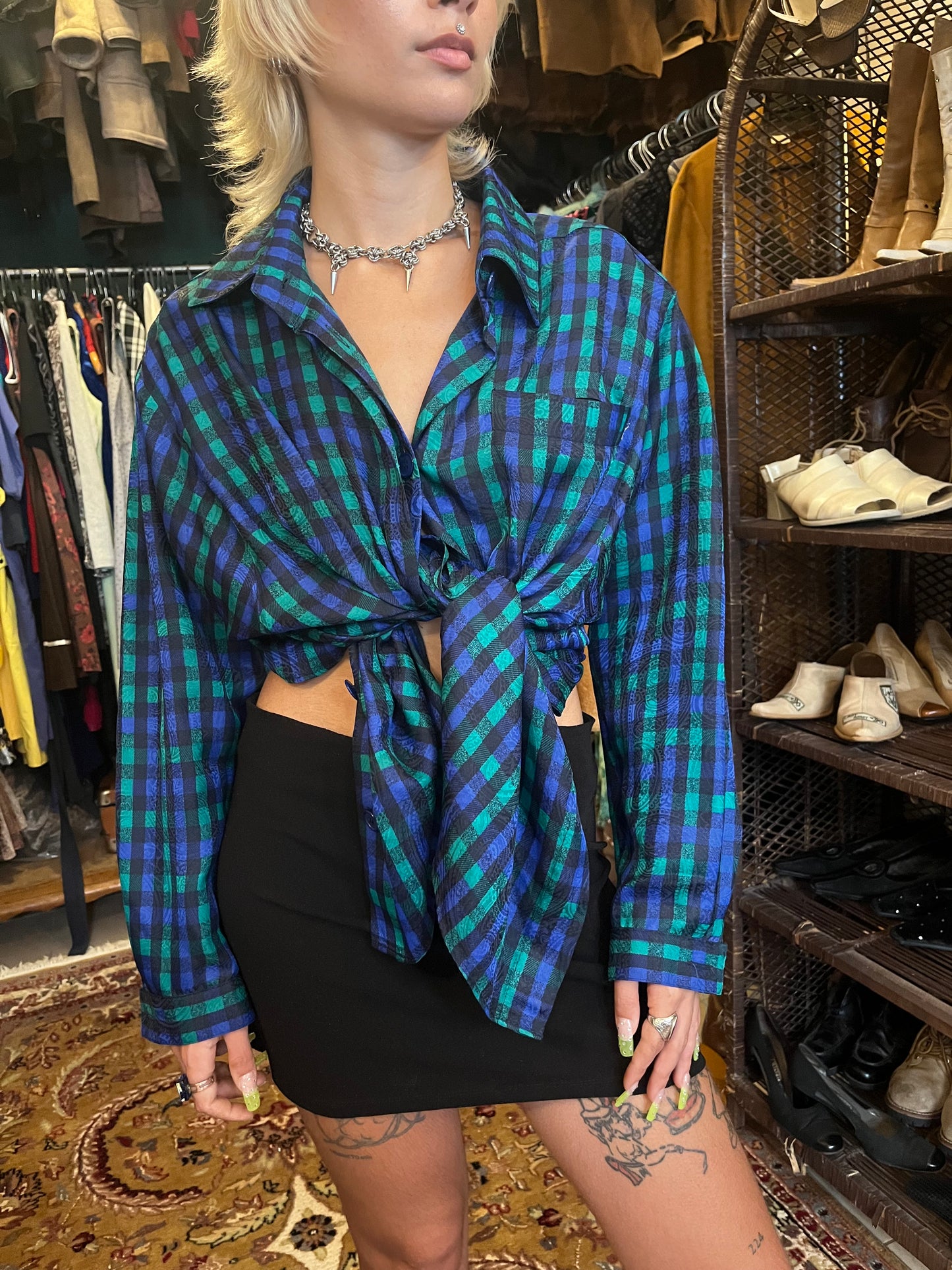 Plaid button up shirt