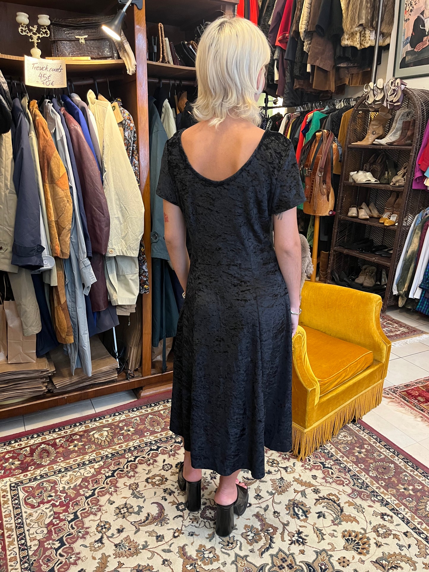 Vintage balck Victorian velvet dress