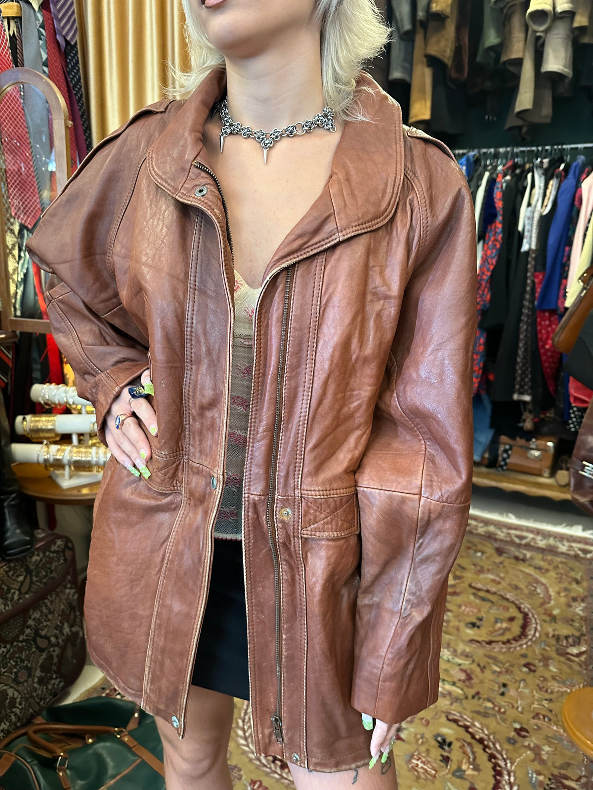 Brown Leather Jacket Vintage