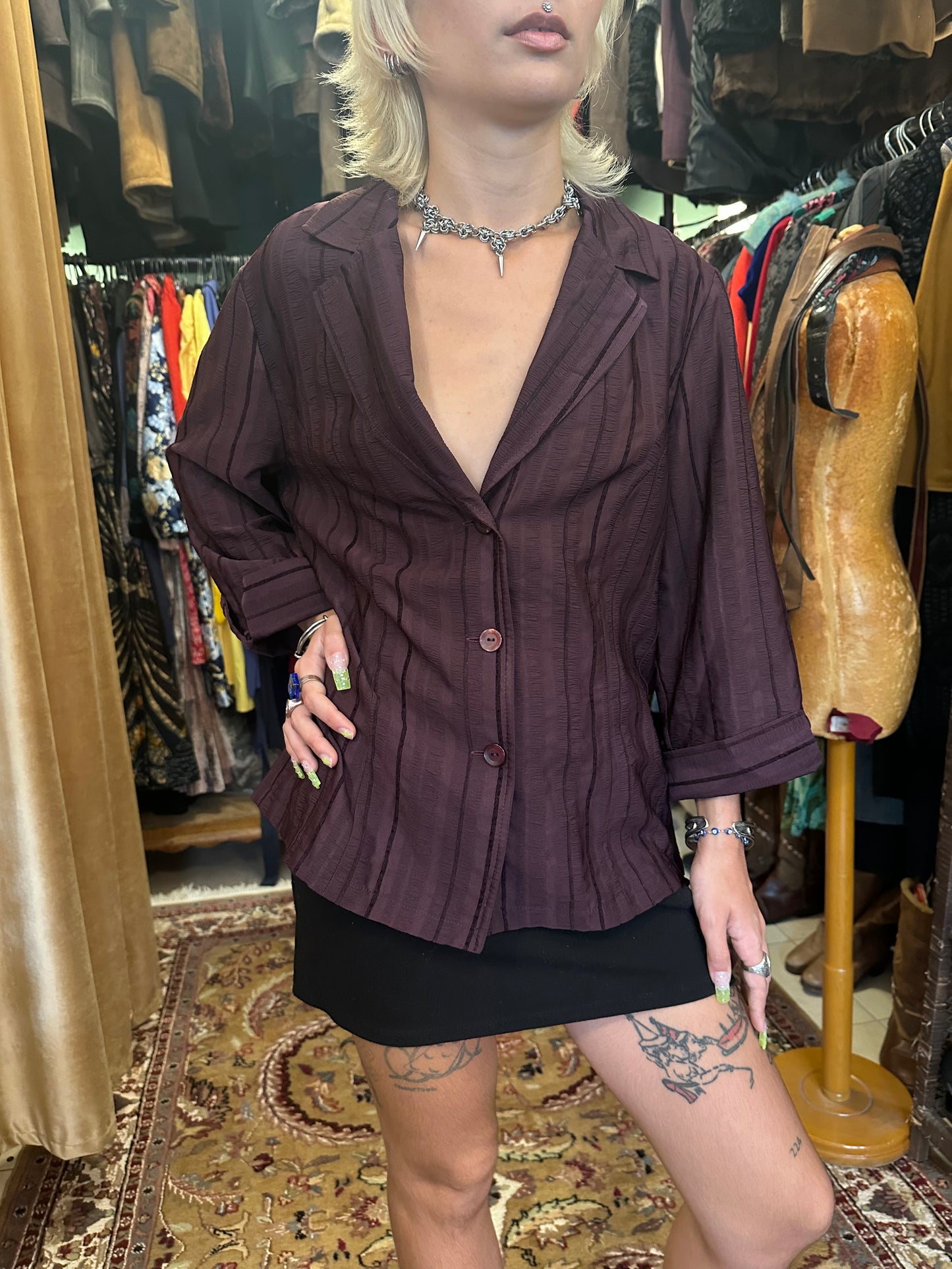 Vintage Purple Shirt / Blazer