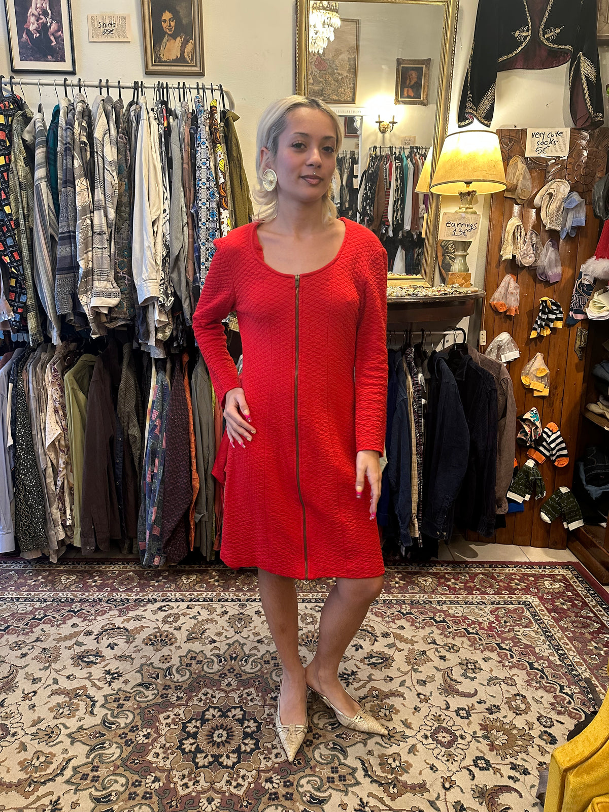 Red Vintage Midi Dress