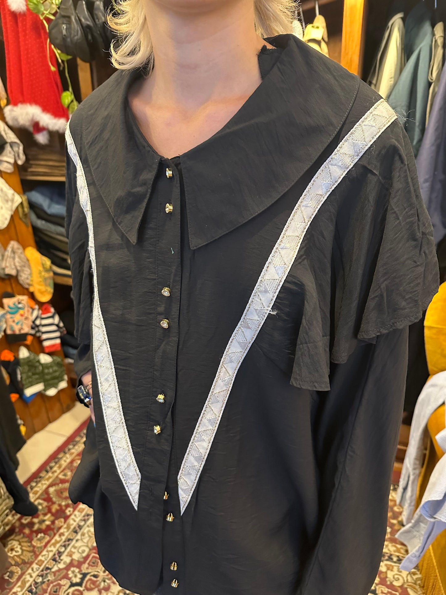 Vintage Shirt with Ruffle Detail