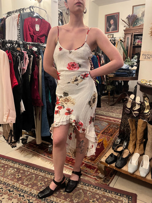 90s floral dress .XS/S (laces are missing)