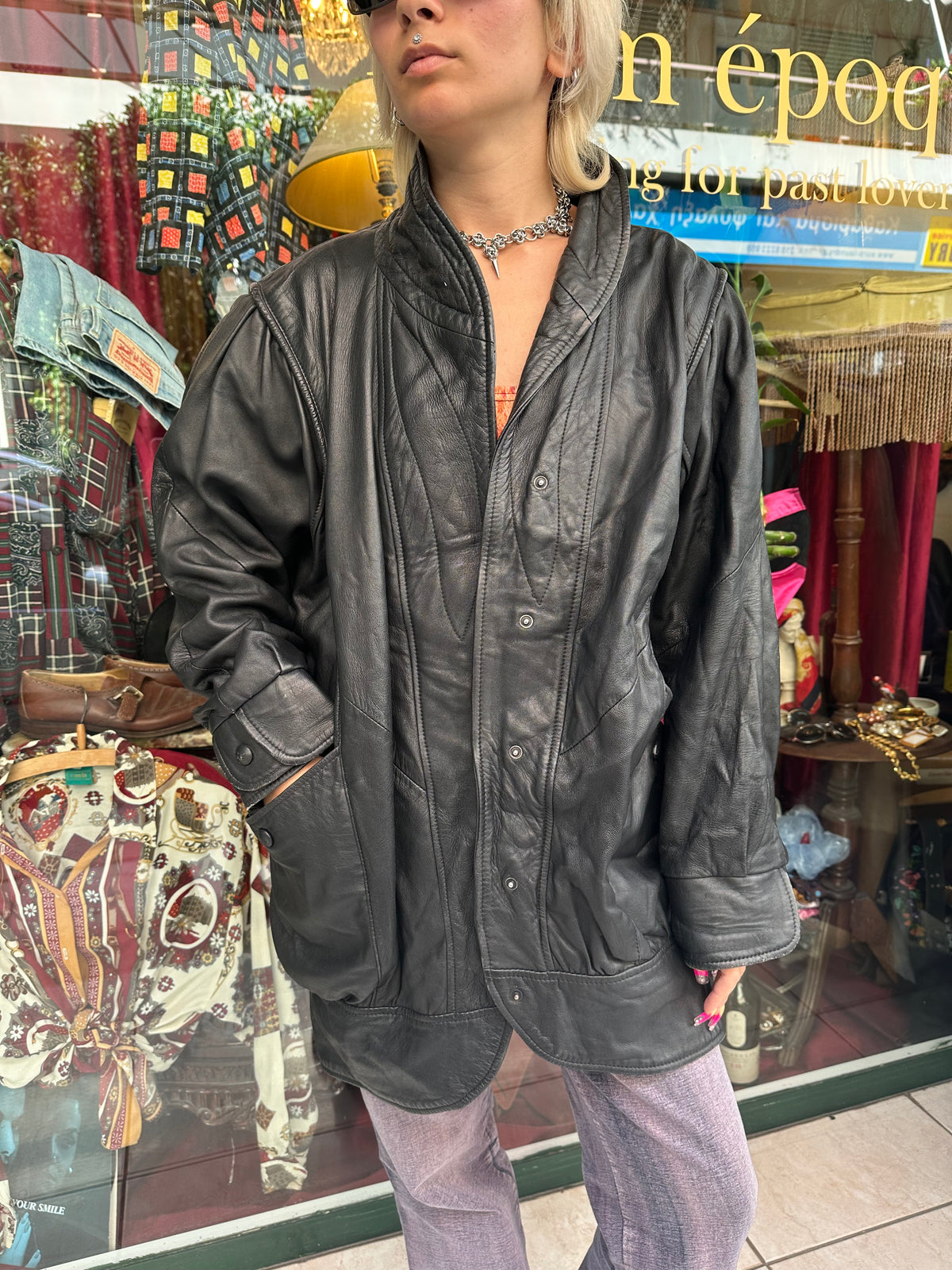 Vintage Black Leather Jacket