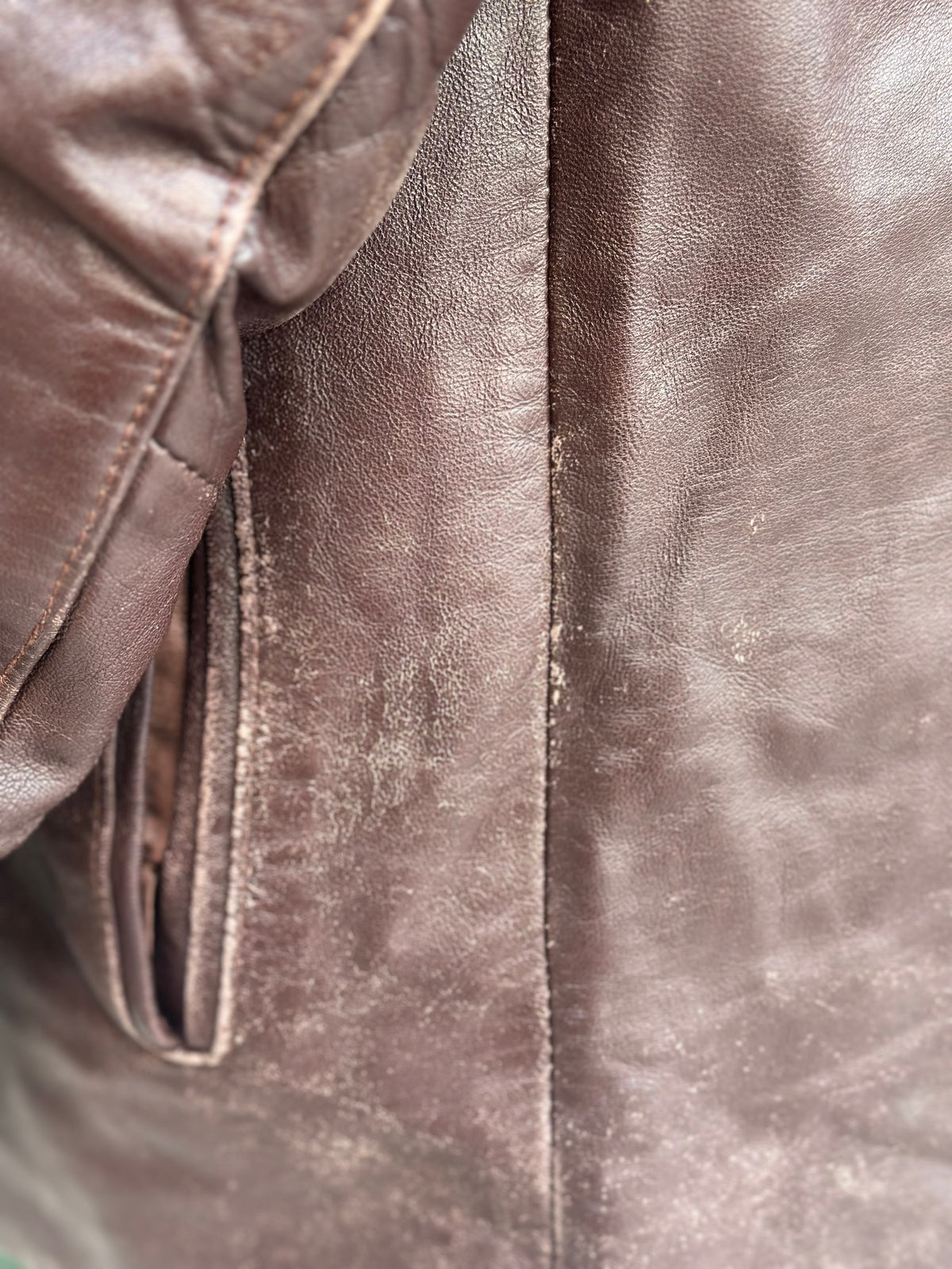 Brown Leather Jacket with Fur Hood