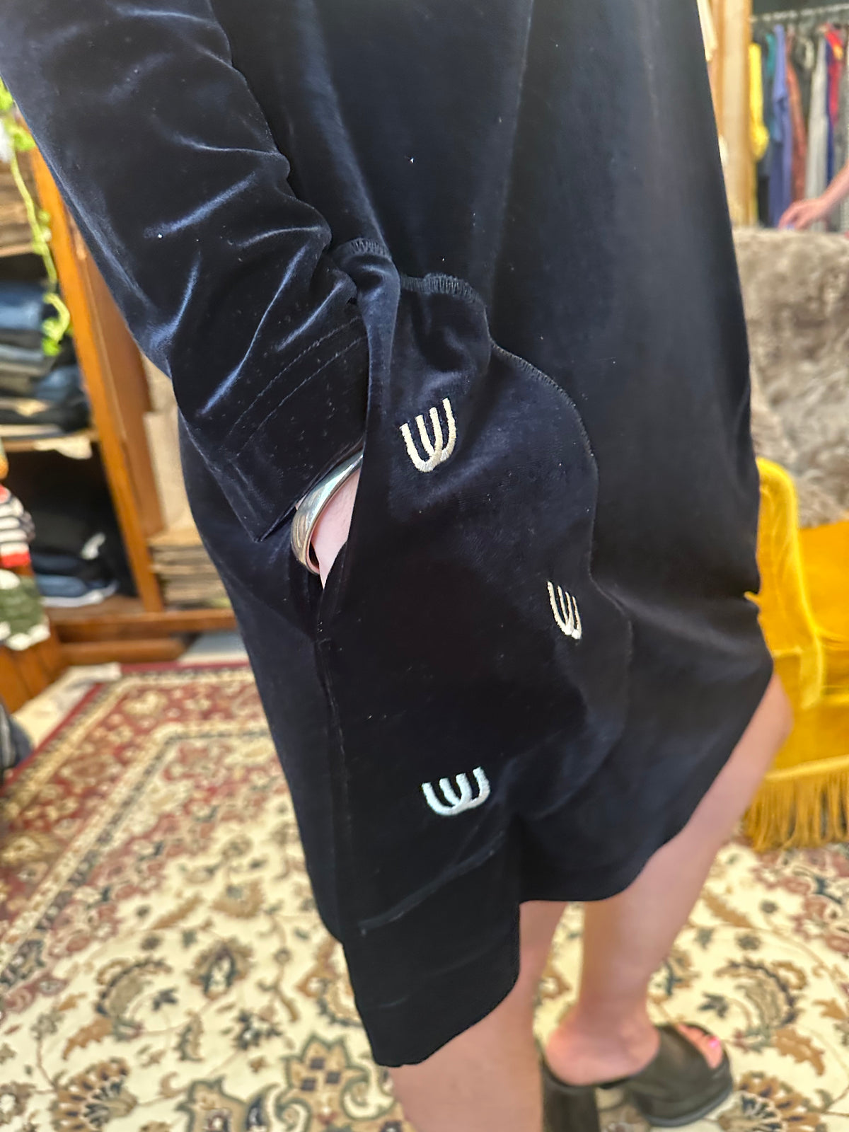 Vintage velvet old money pocket dress