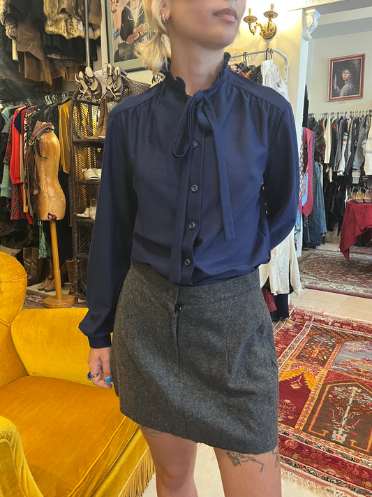 Vintage navy blue button up shirt