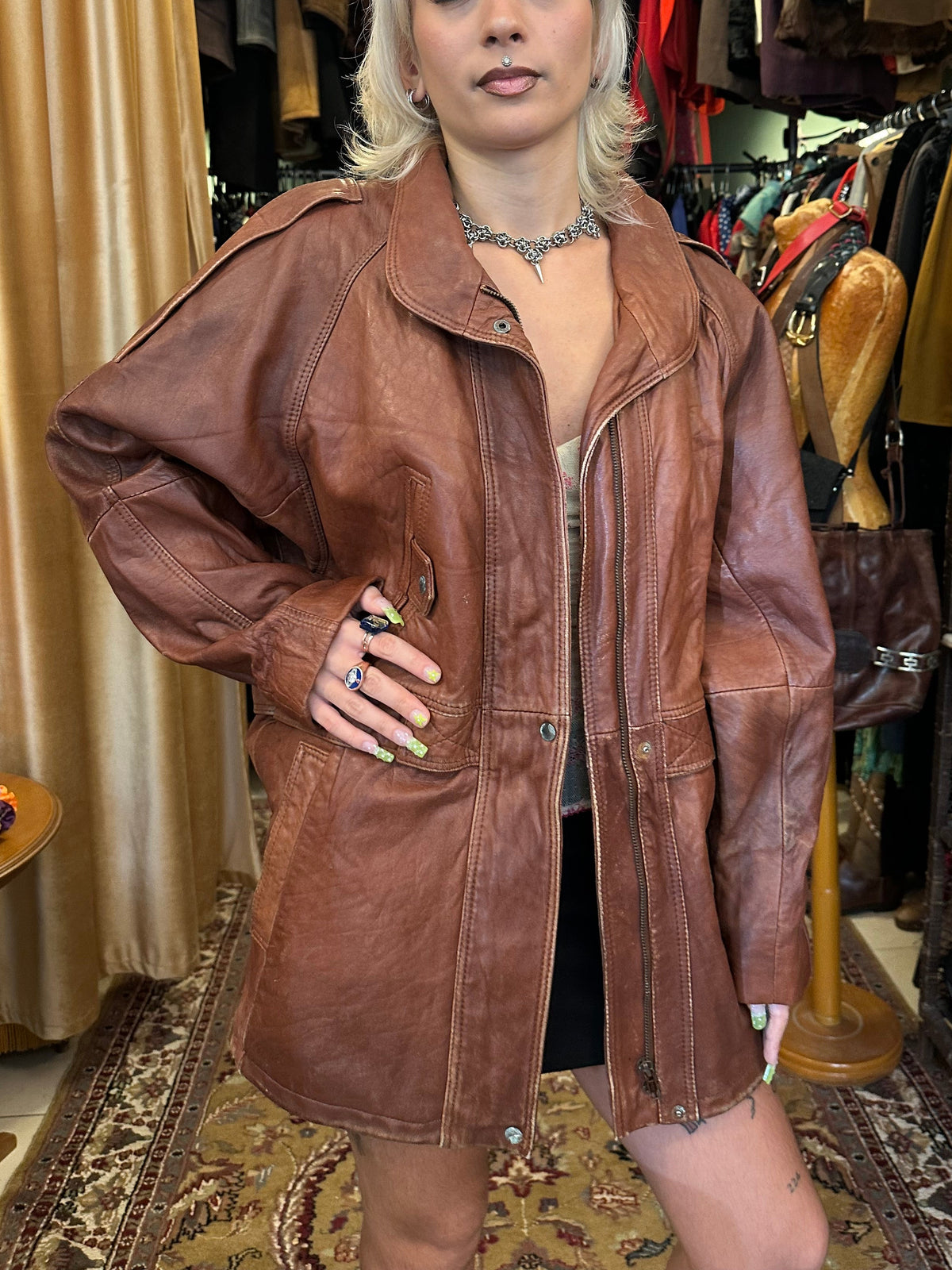 Brown Leather Jacket Vintage