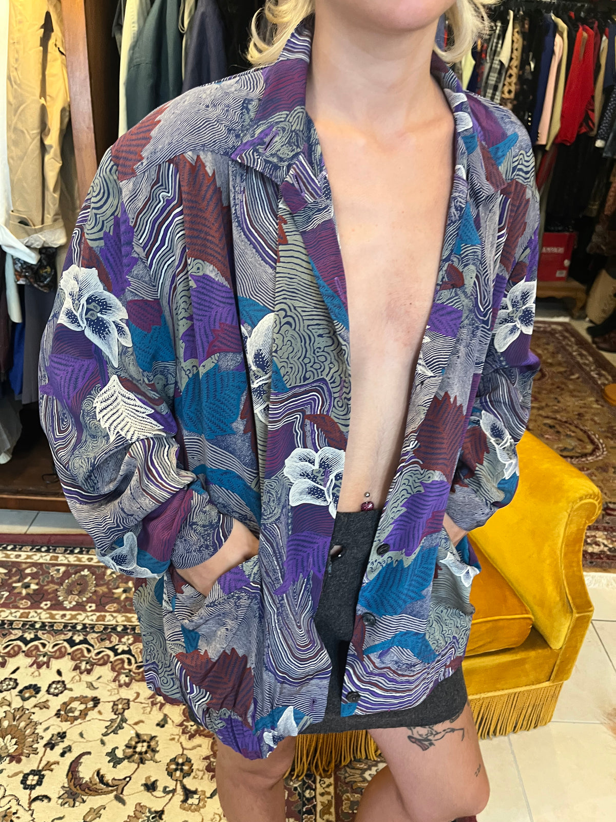 Vintage button up patterned shirt
