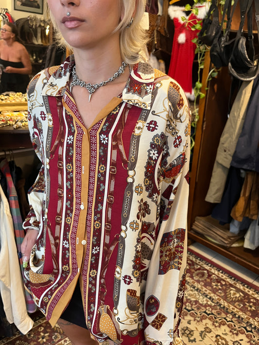 Vintage button up patterned shirt