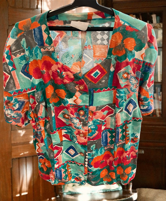 Vintage funky button up shirt