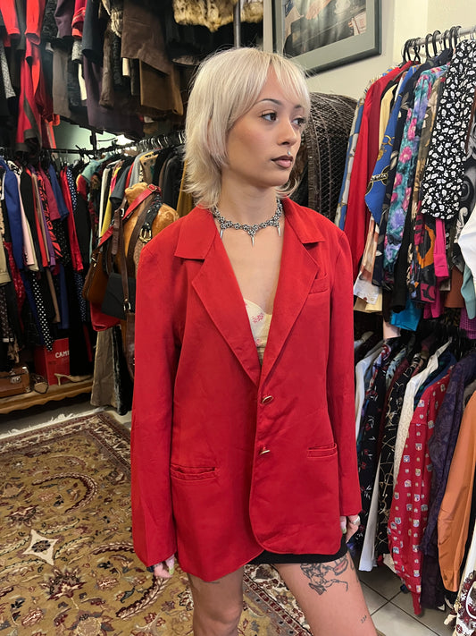 Vintage 90s red button up blazer