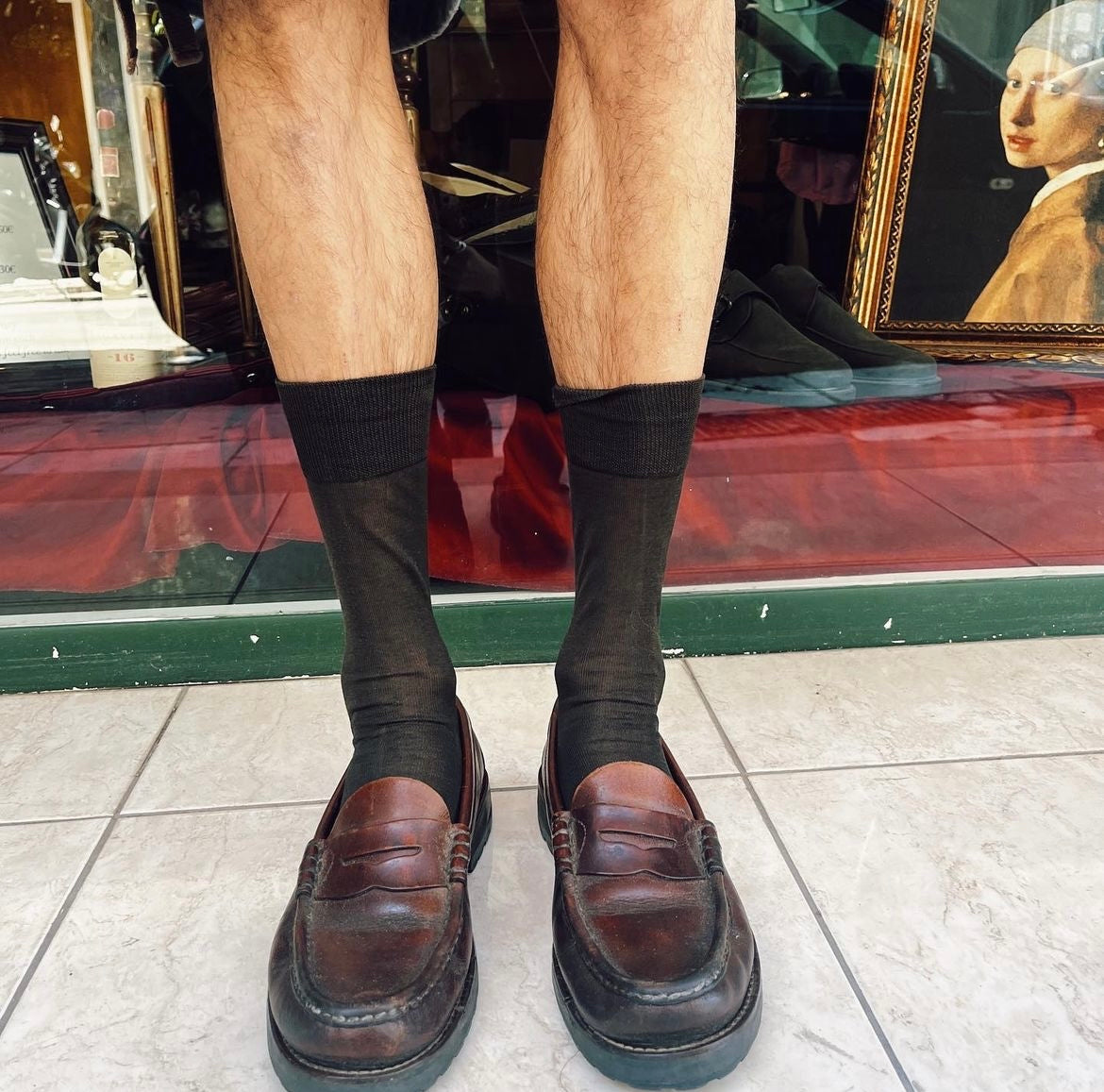 Leather loafers in brown