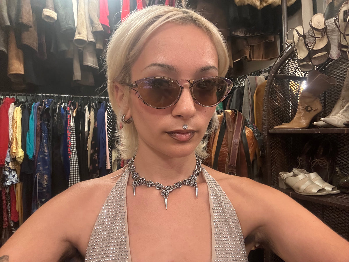 Vintage Lilac Patterned Butterfly Sunnies