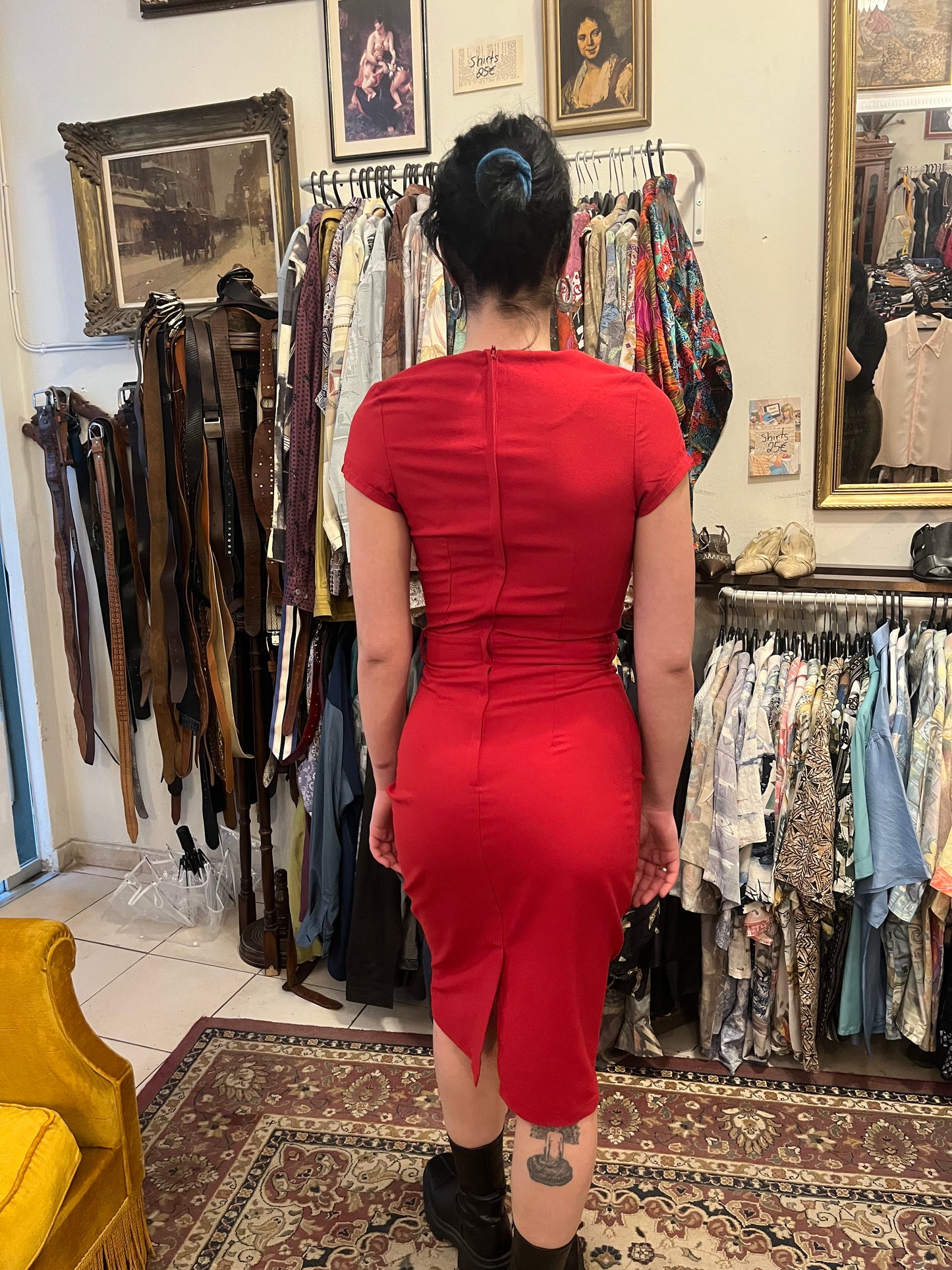 XS small button dress