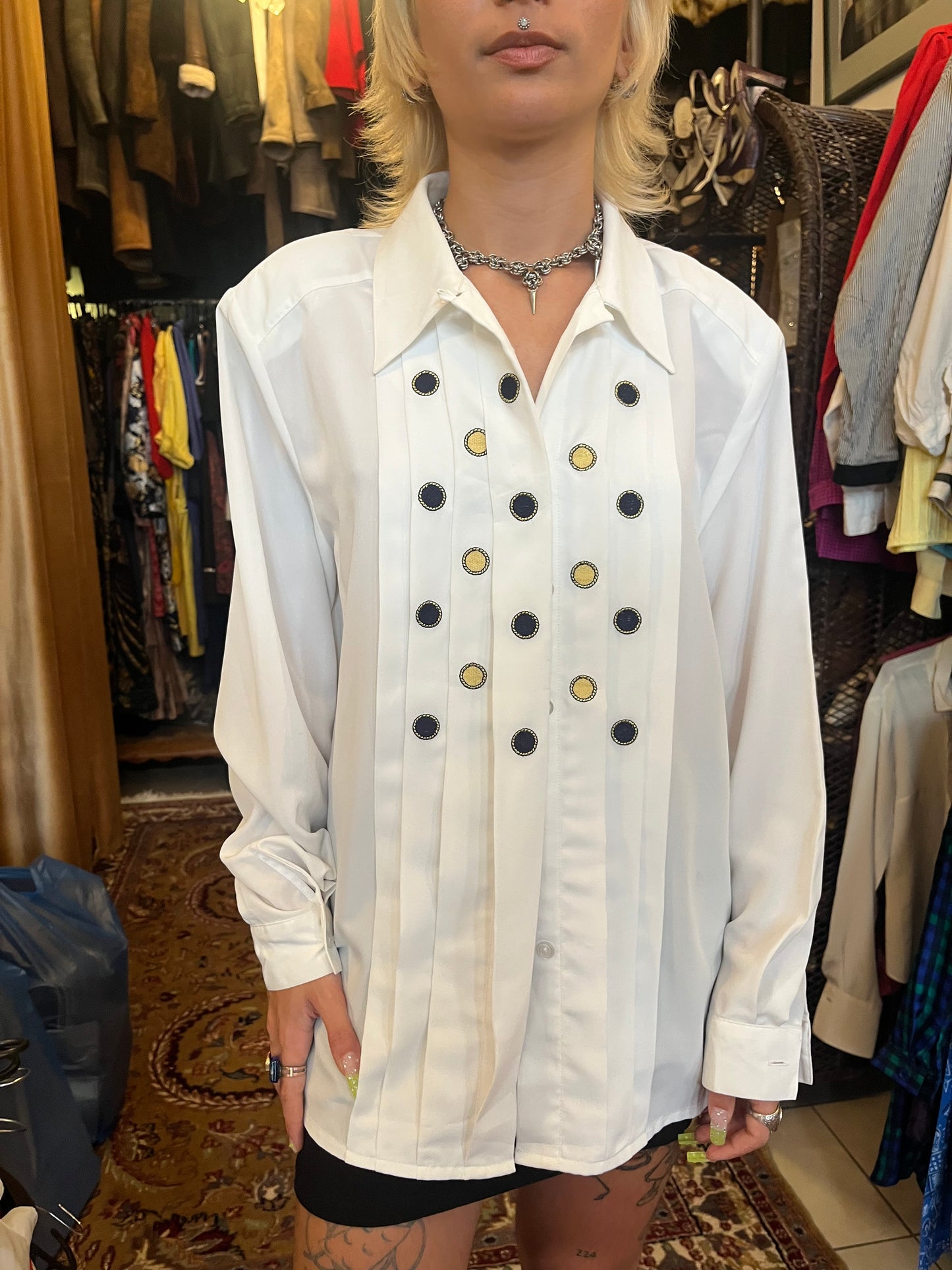 Vintage button up pattern shirt