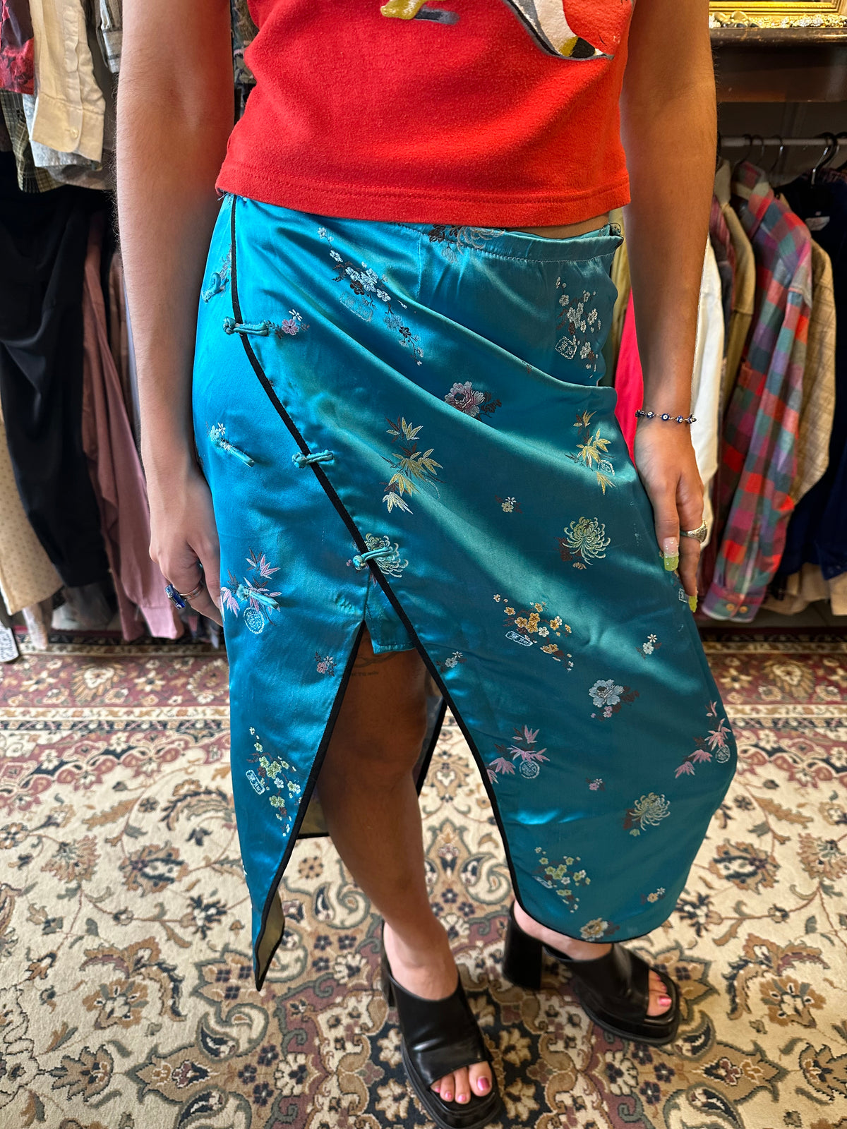Satin Qipao Skirt