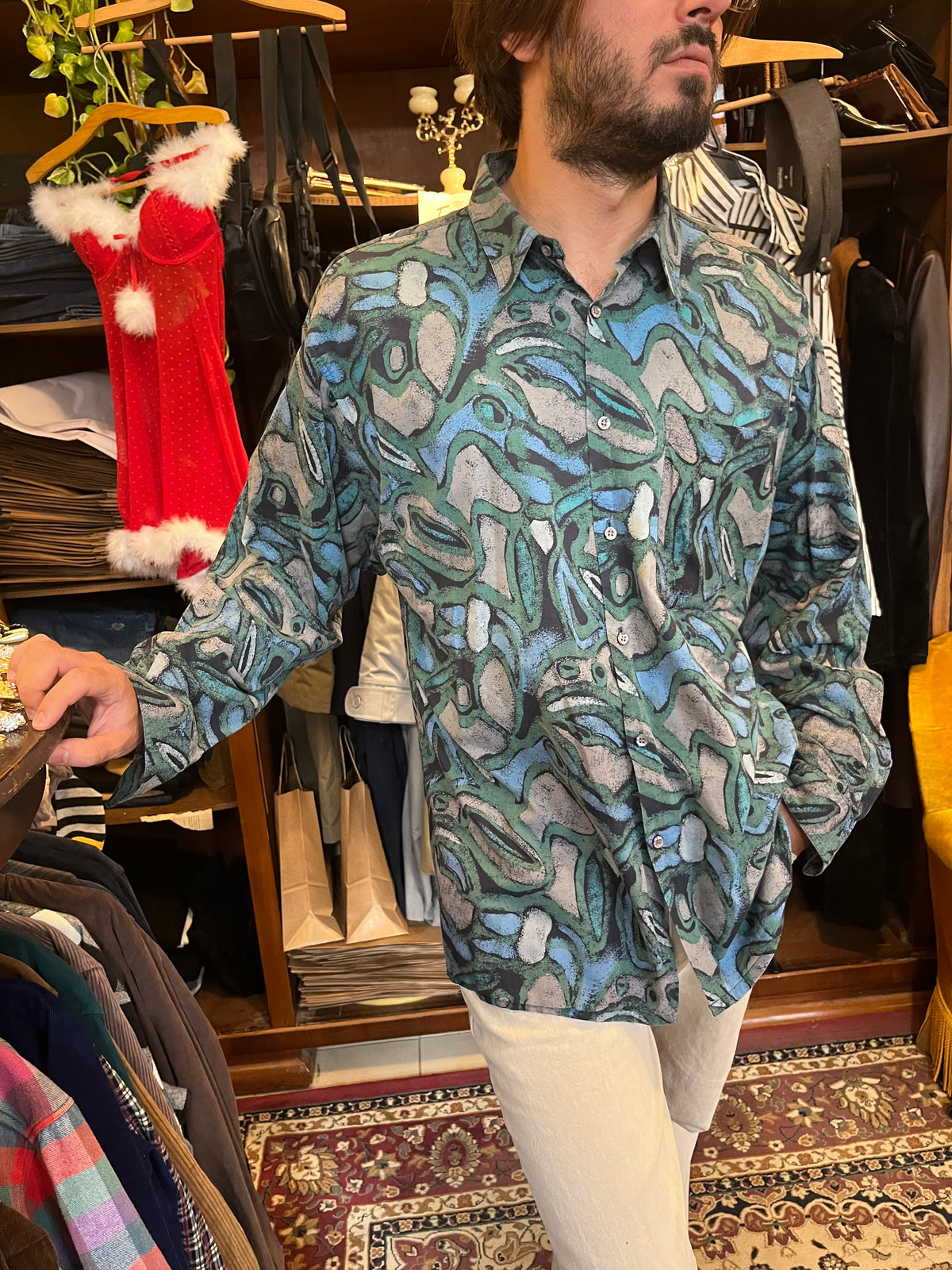 Vintage funky 80s button up shirt