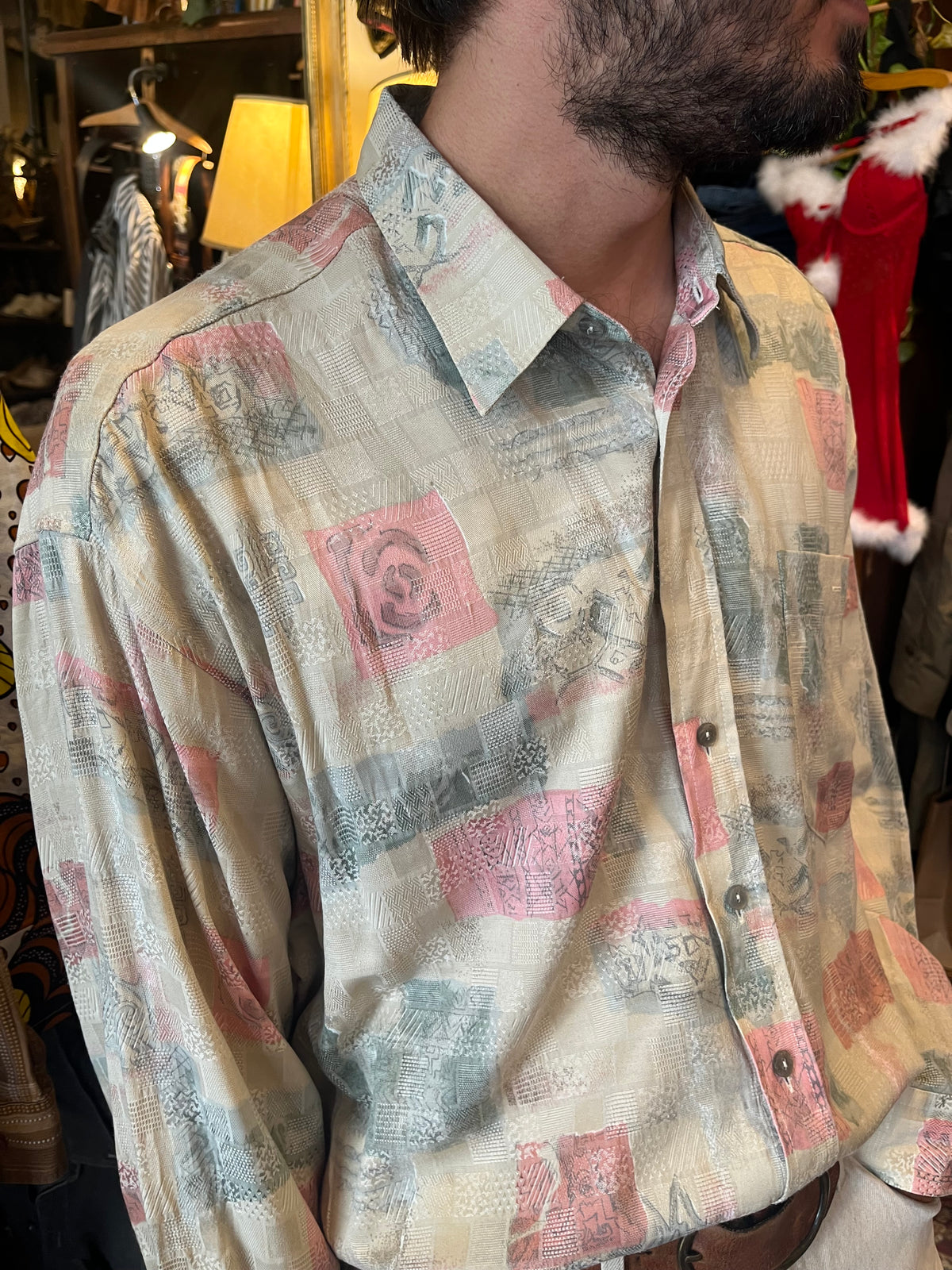 Vintage button up funky shirt