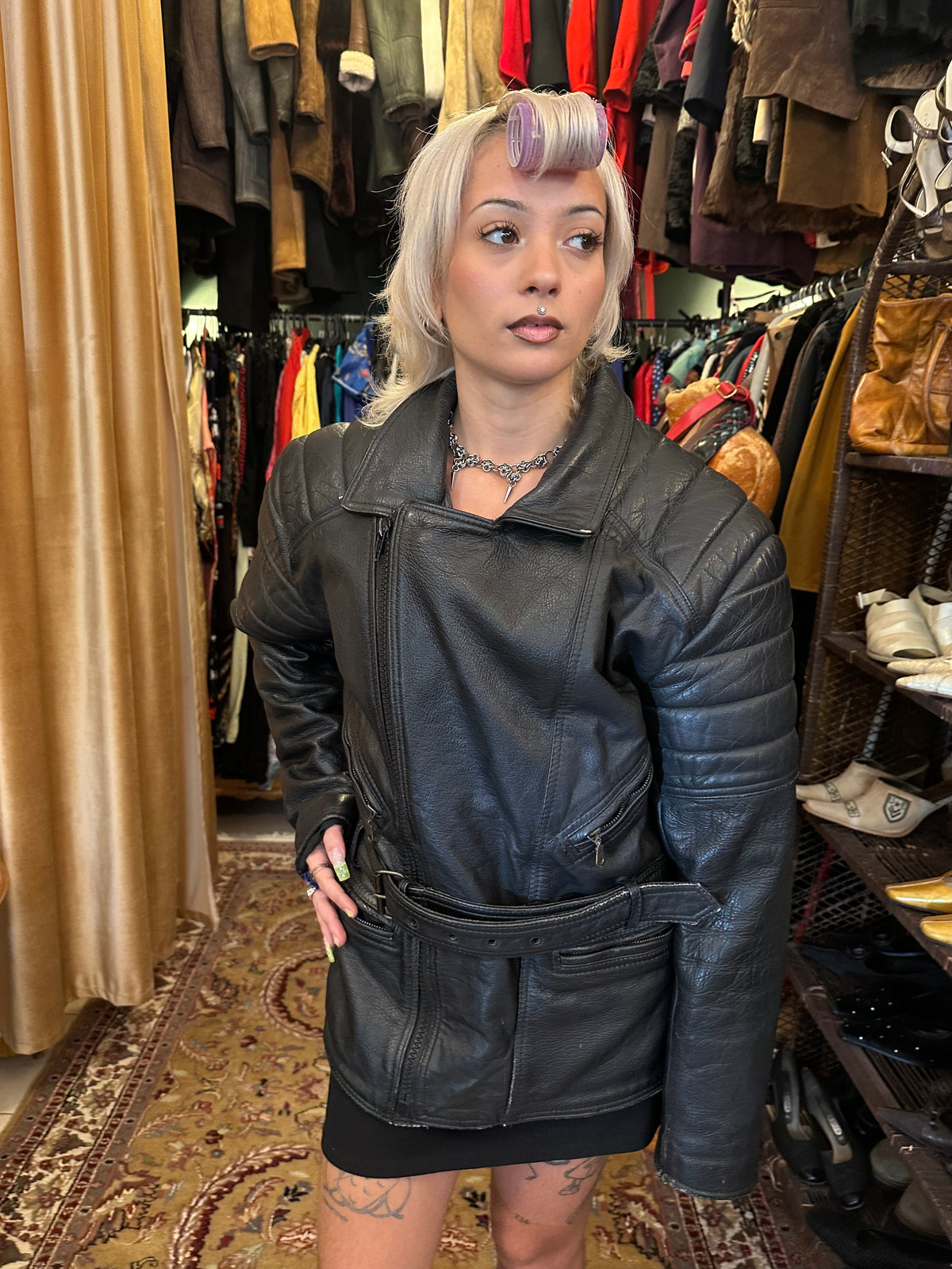 Vintage Leather Biker Jacket