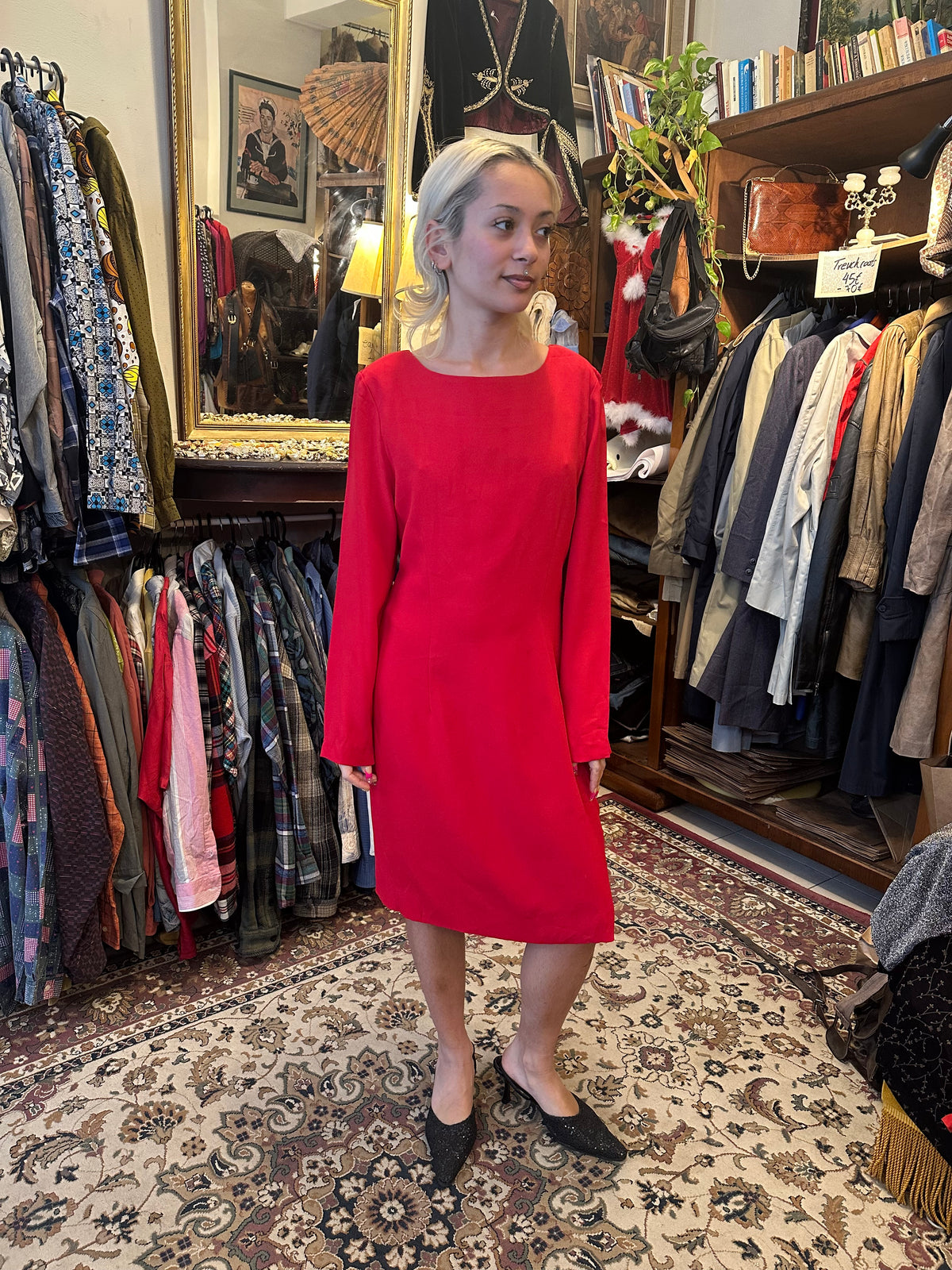 Vintage Midi Red Dress