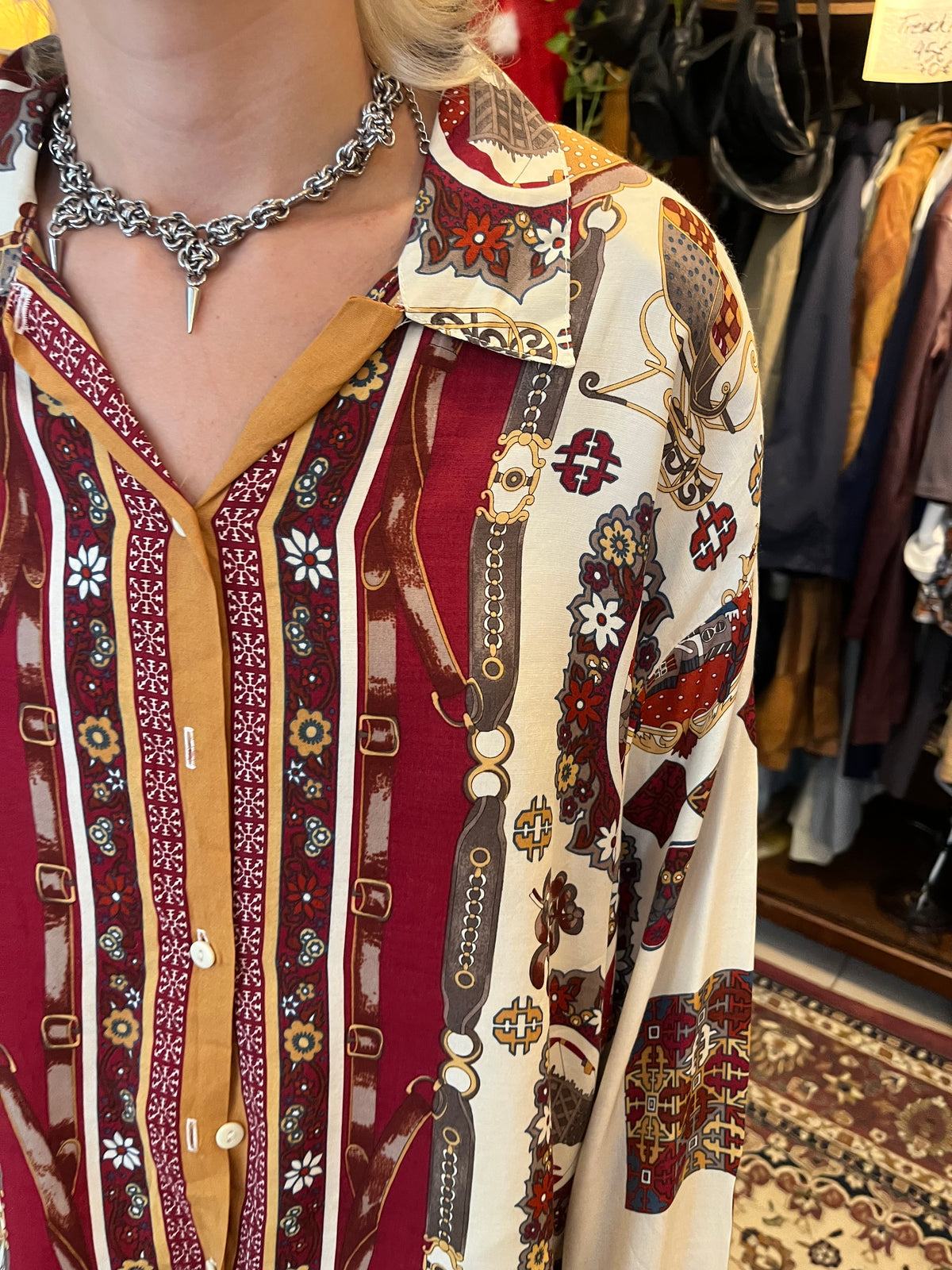 Vintage button up patterned shirt