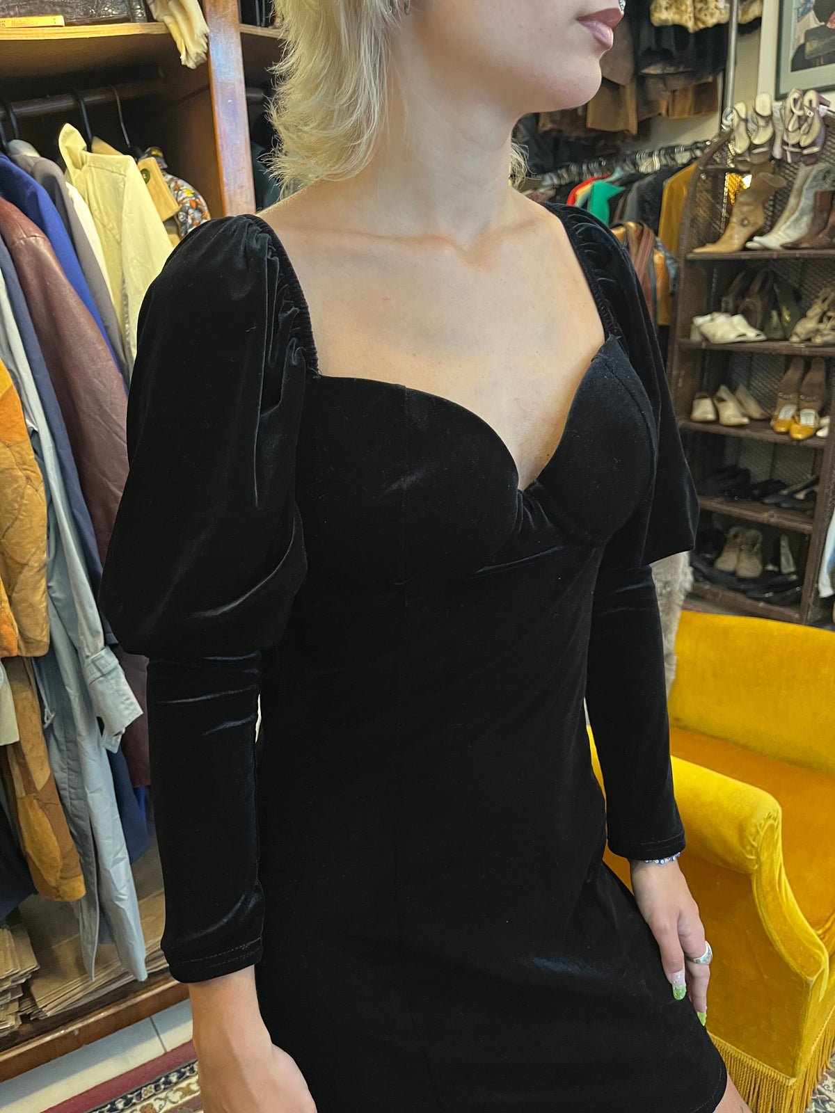 Vintage velvet femme fatale dress